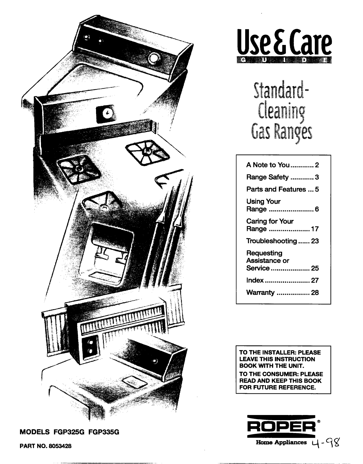 Roper FGP335G, FGP325G User Manual