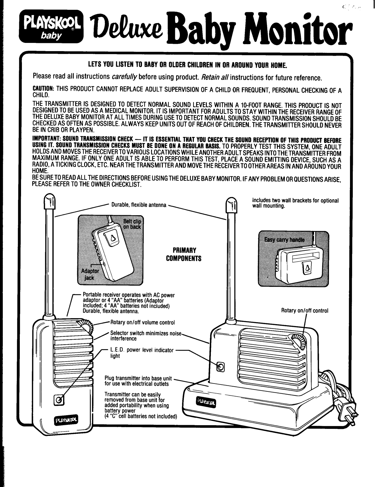 Hasbro DELUXE BABYMONITOR User Manual