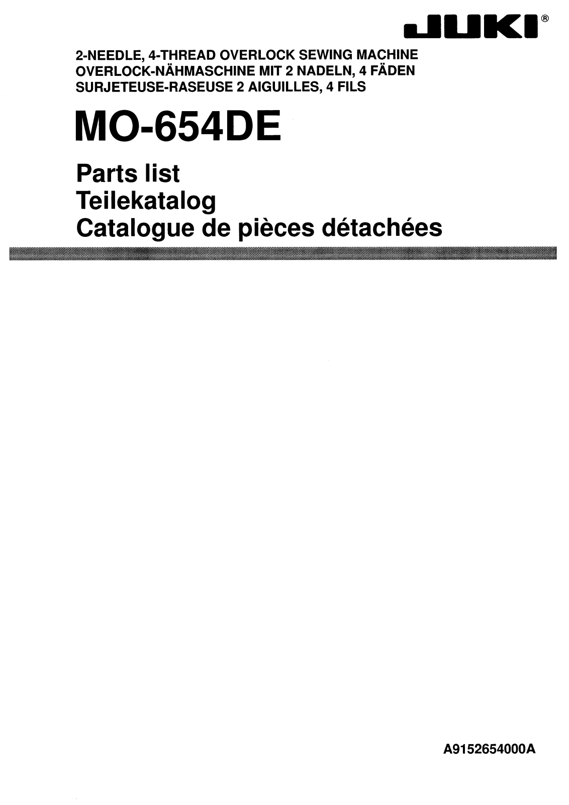 Juki MO654DE User Manual