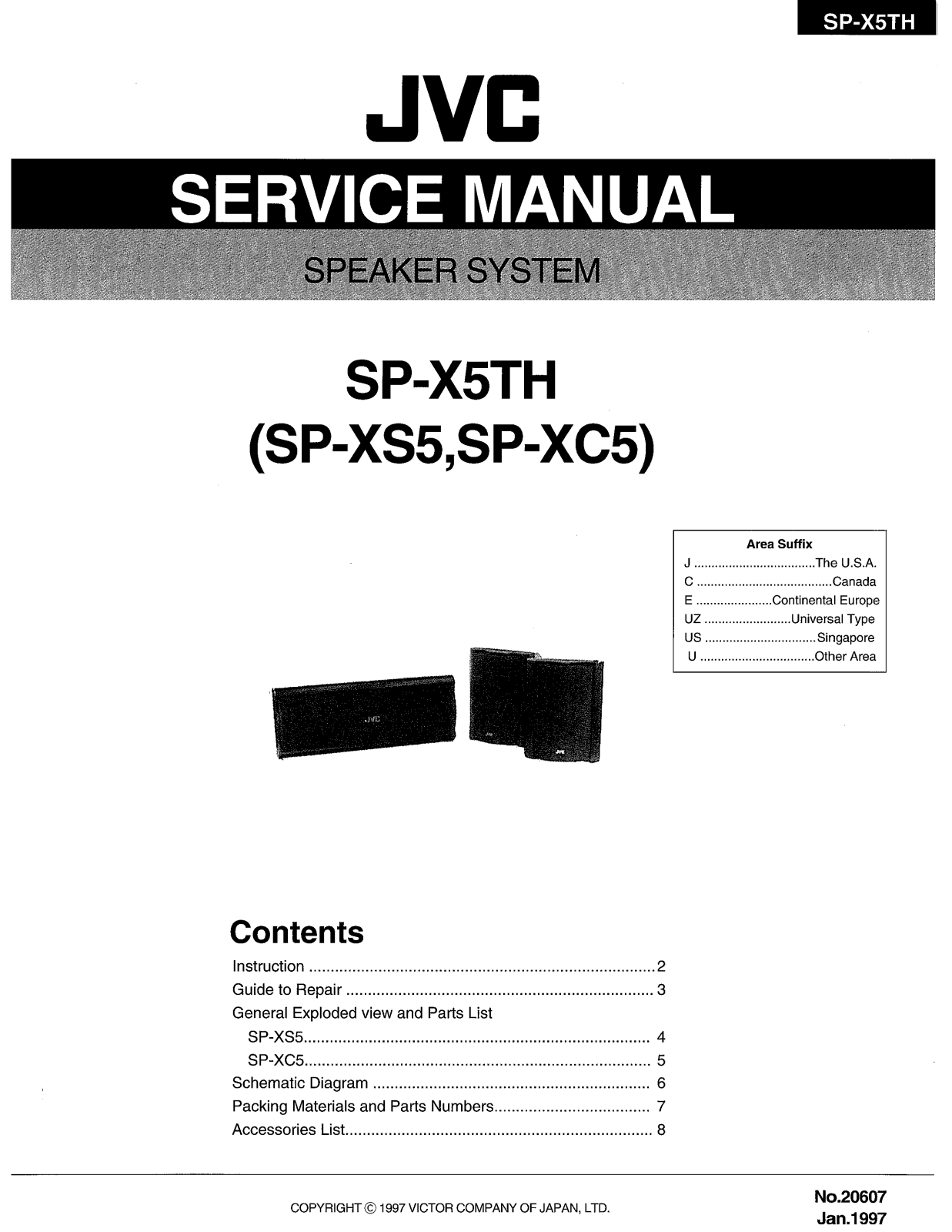 JVC SP-X5TH, SP-XC5 Service Manual