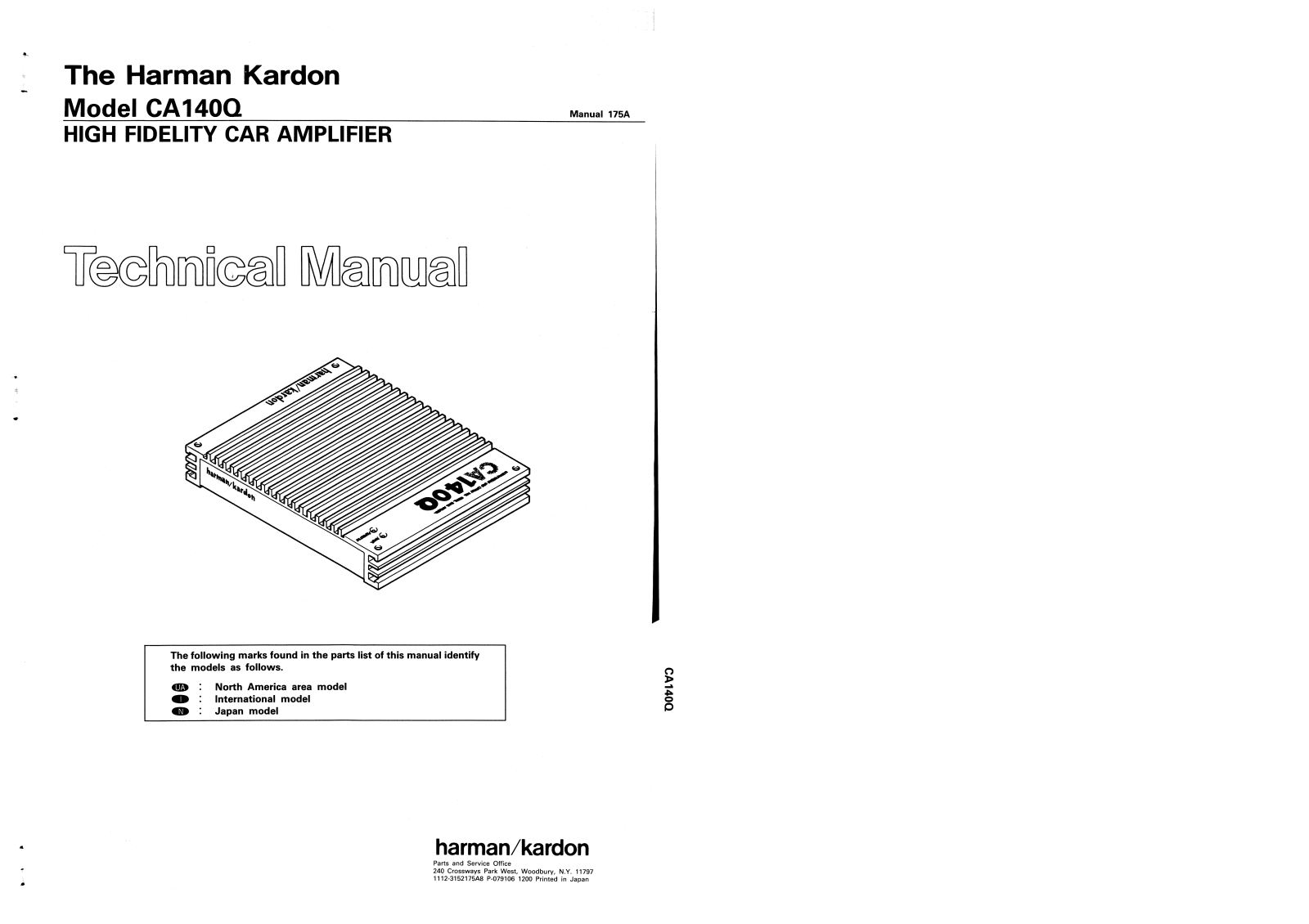 Harman Kardon CA-140-Q Service Manual