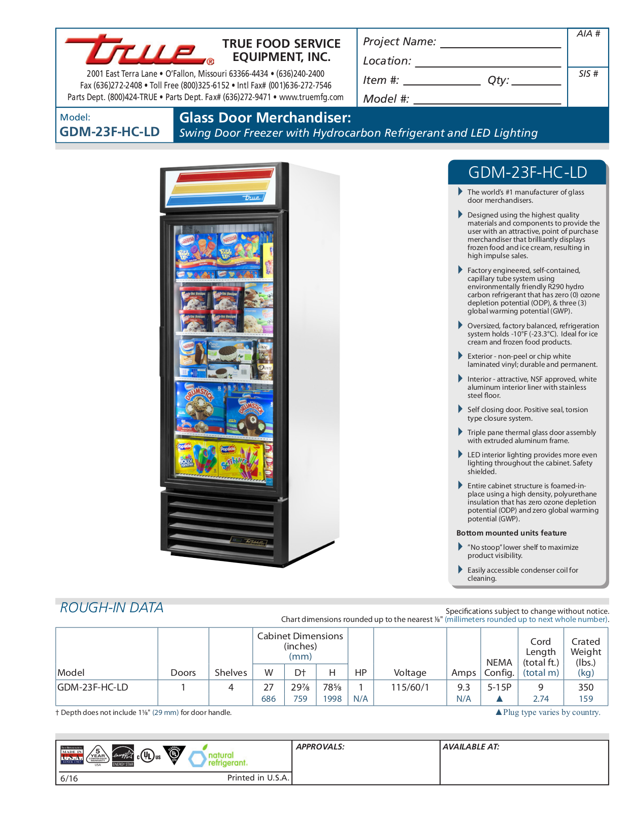 True GDM-23F-HC-LD User Manual