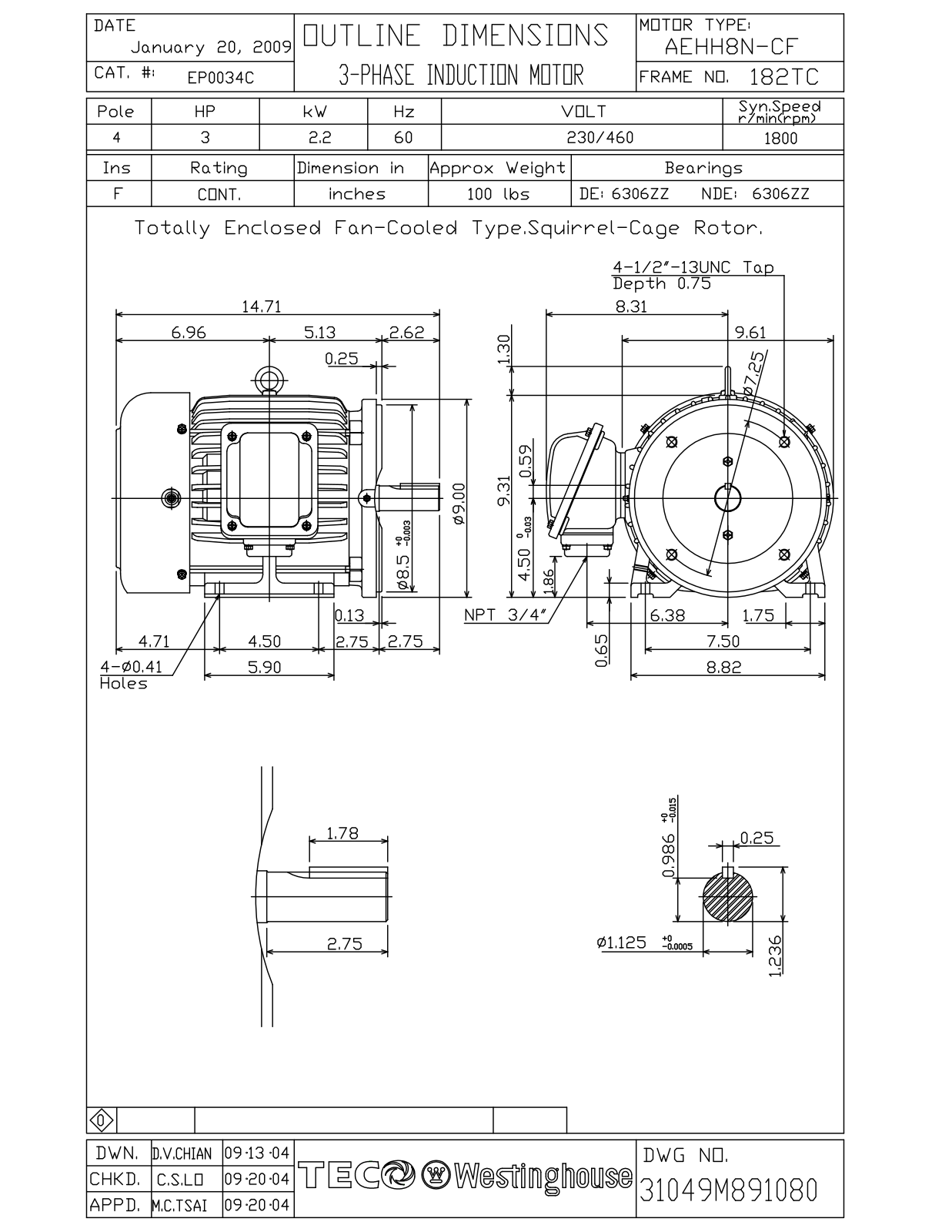 Teco EP0034C Reference Drawing