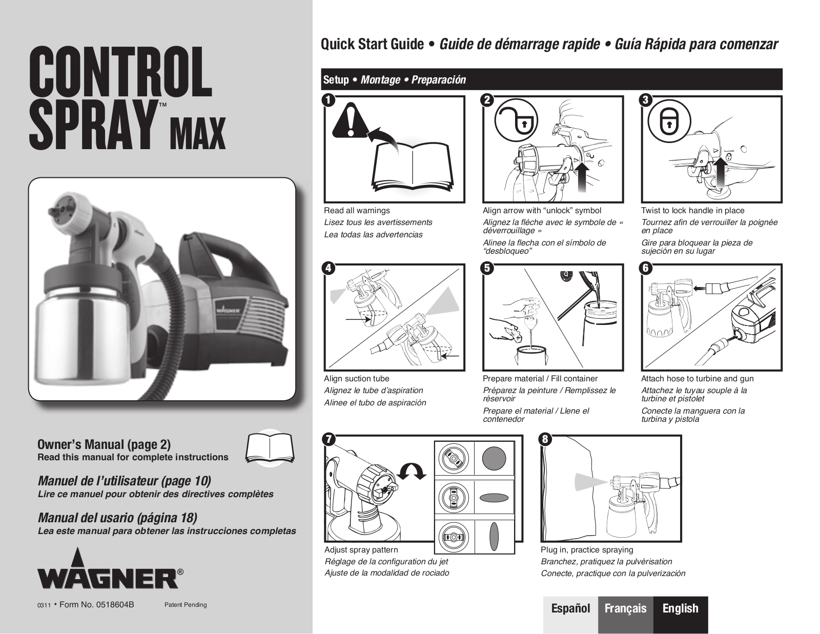 Wagner Spray CONTROL SPRAY MAX Users manual