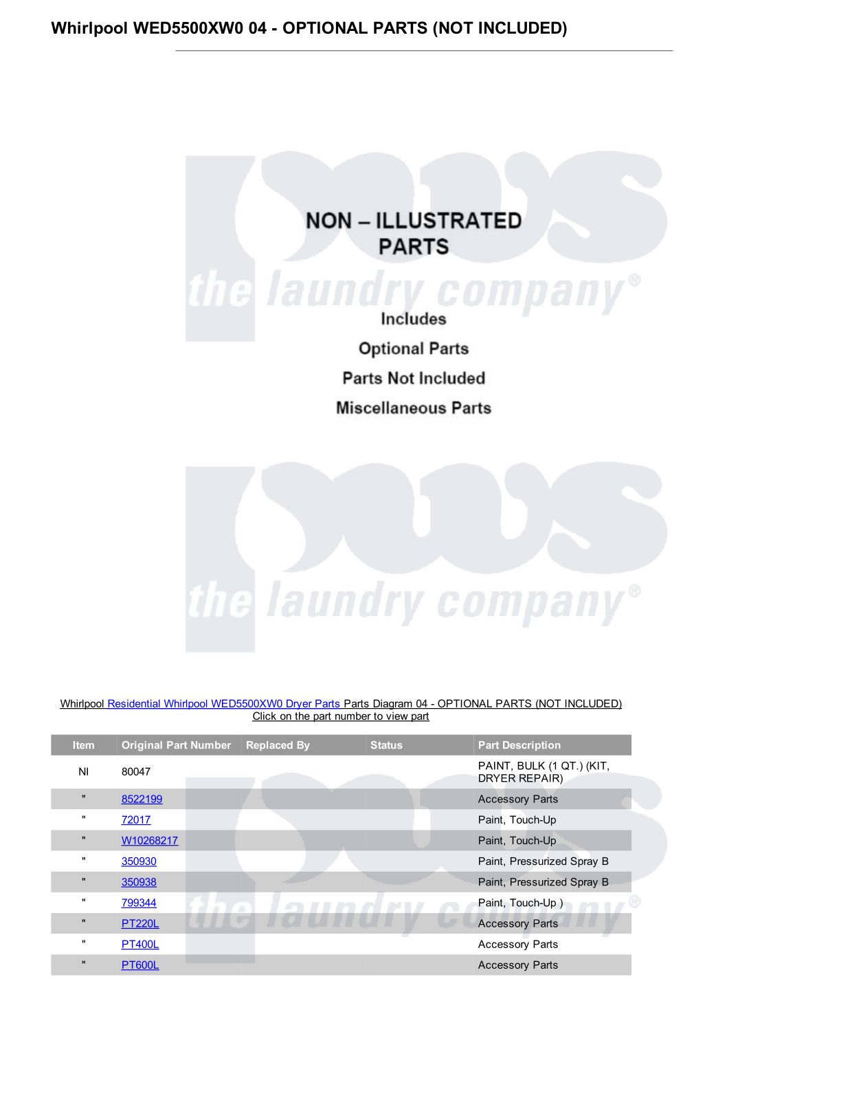 Whirlpool WED5500XW0 Parts Diagram