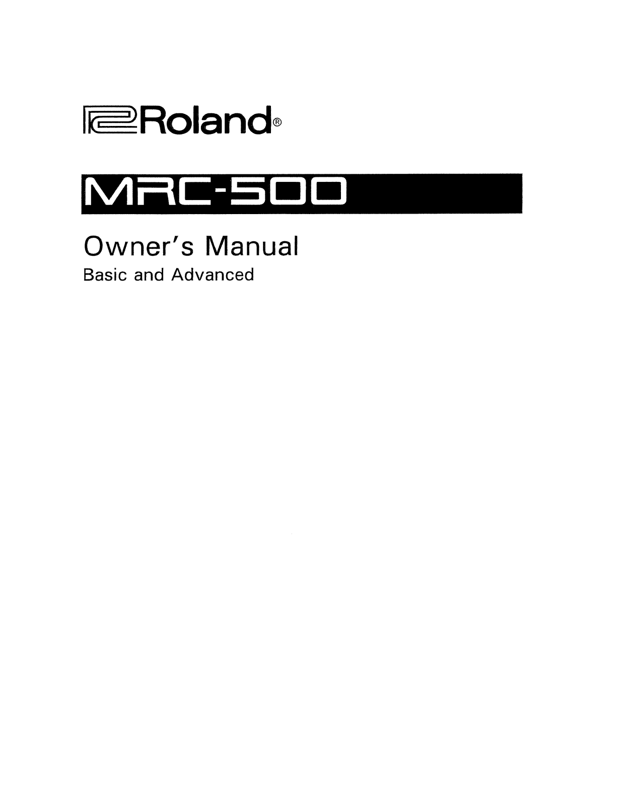 Roland MC-500 User Manual