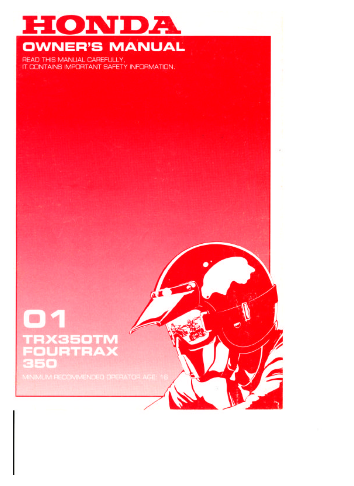 Honda TRX350TM 2001 Owner's Manual