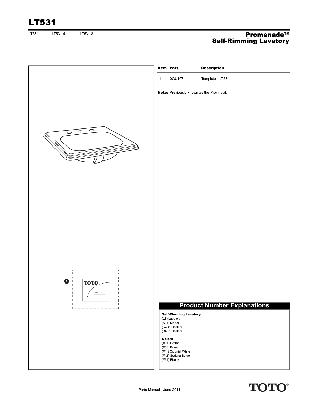 TOTO TOT1608 Specifications - ManualMachine.com