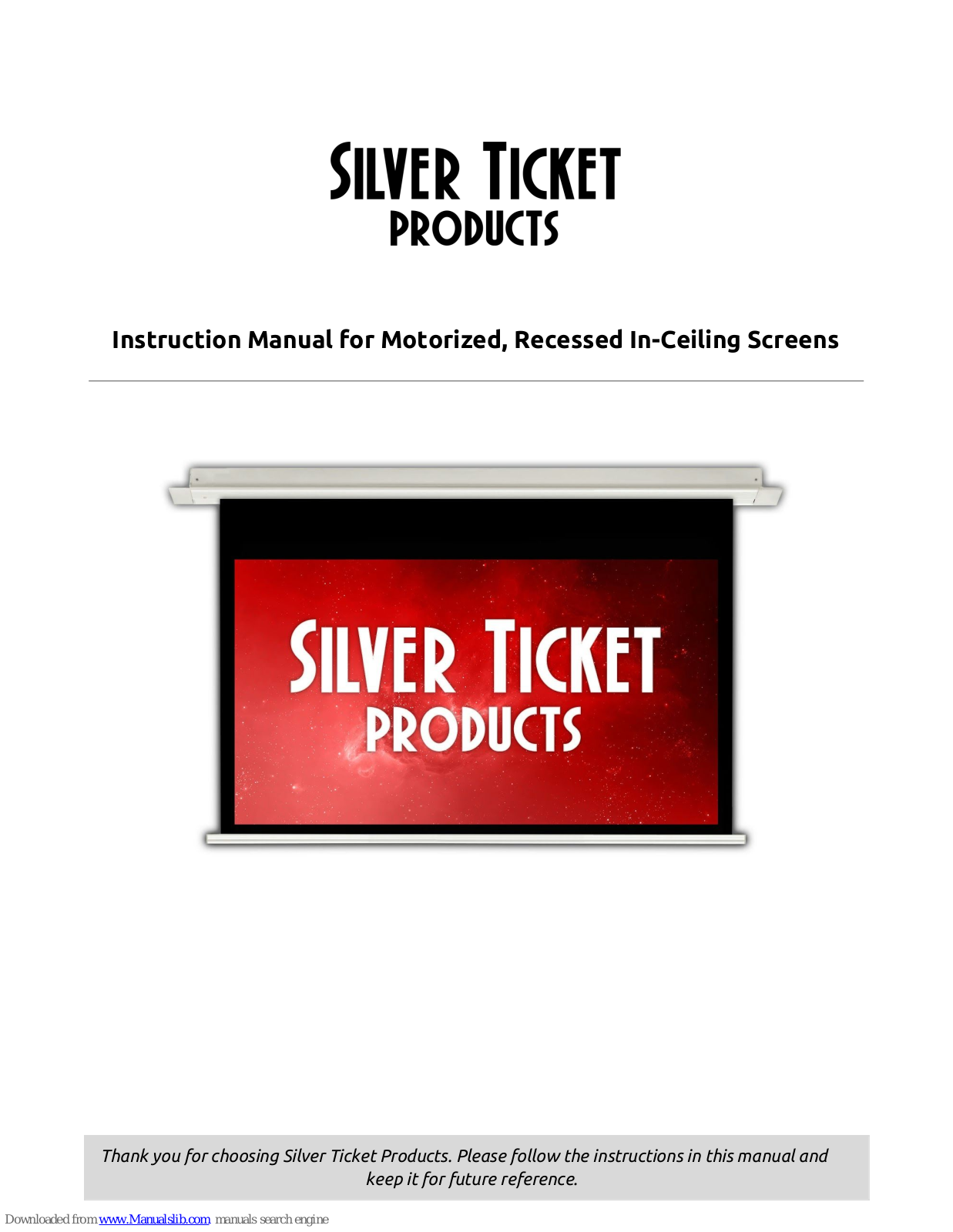 Silver Ticket SIE-169106 Instruction Manual - ManualMachine.com