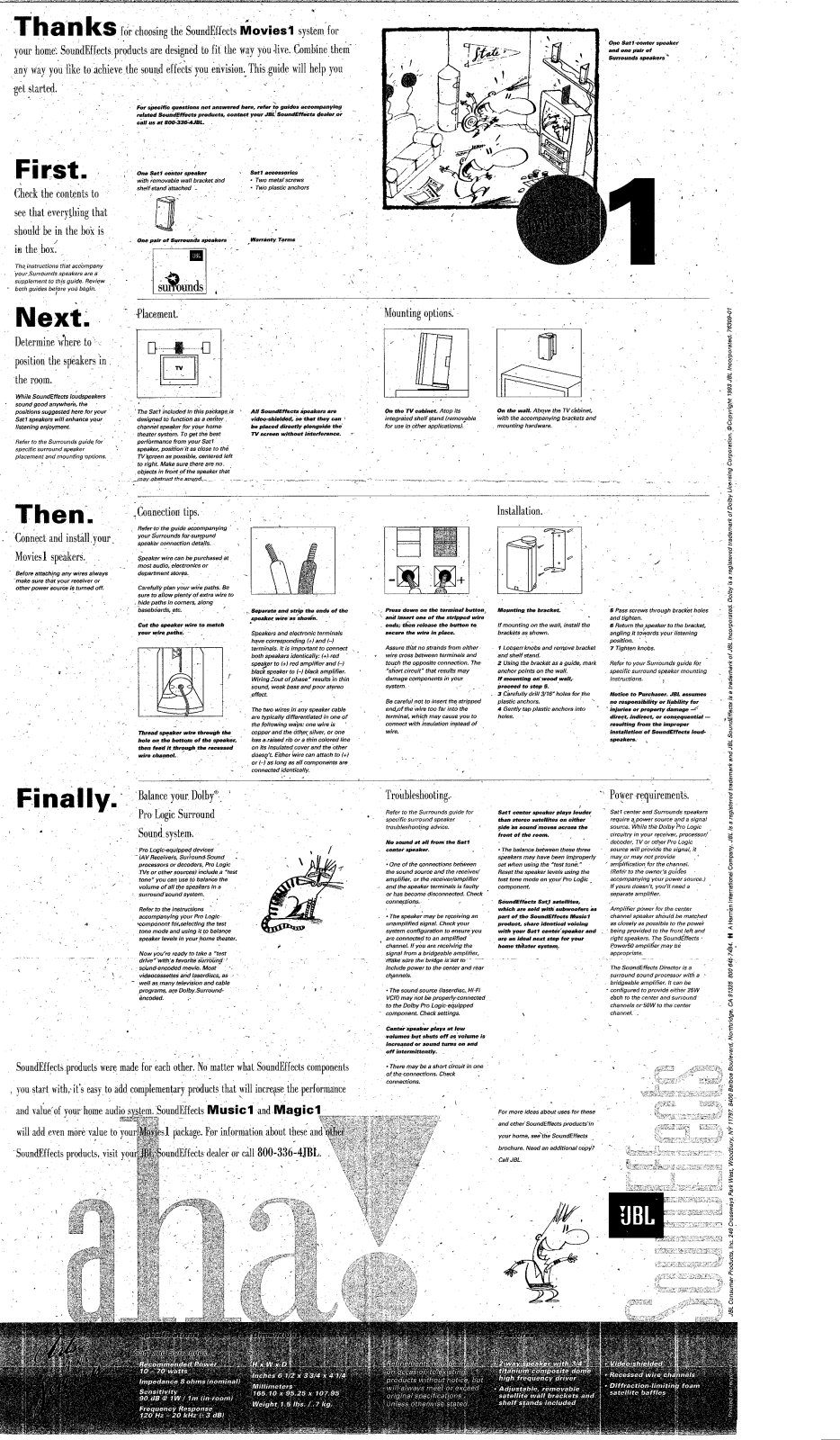 Jbl MOVIES1 User Manual