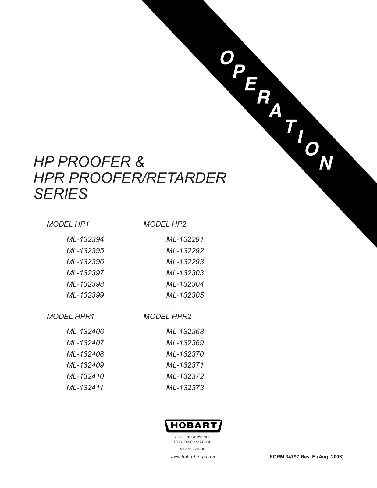 Hobart HP2 Installation Manual