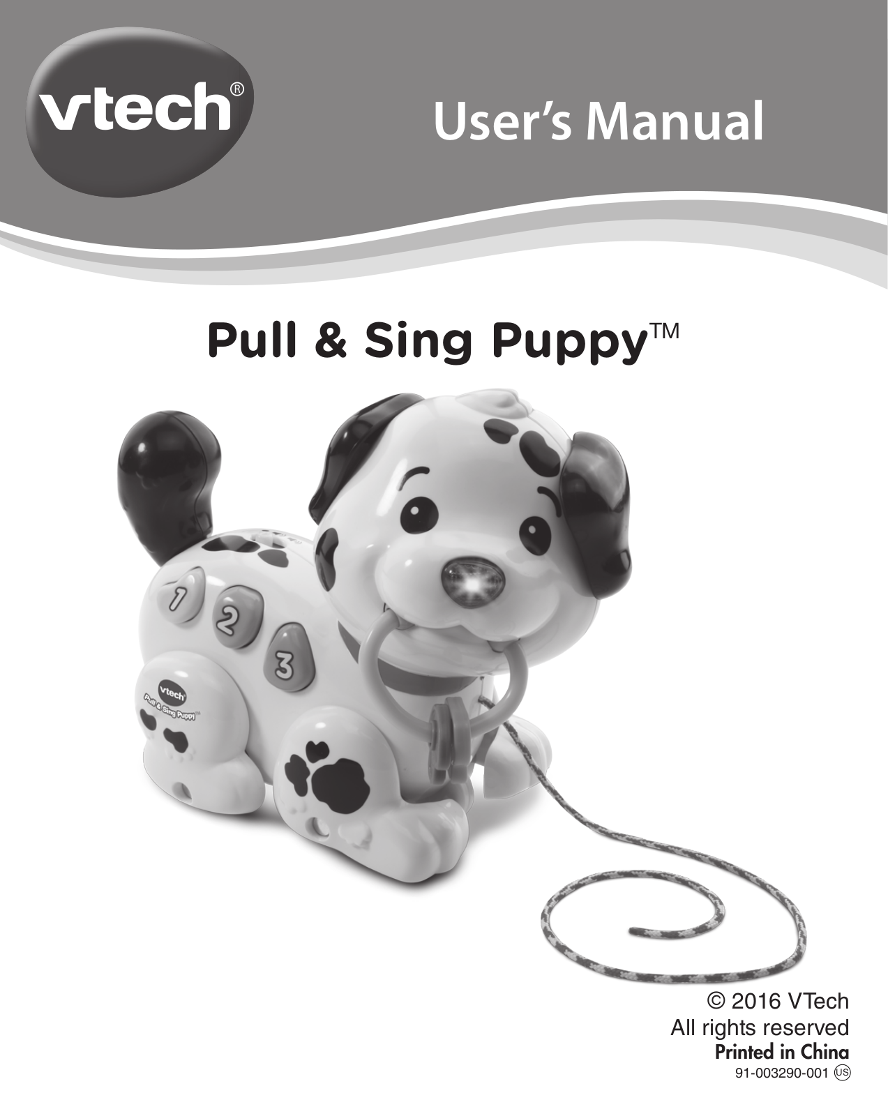 Vtech Pull Sing Puppy User Manual