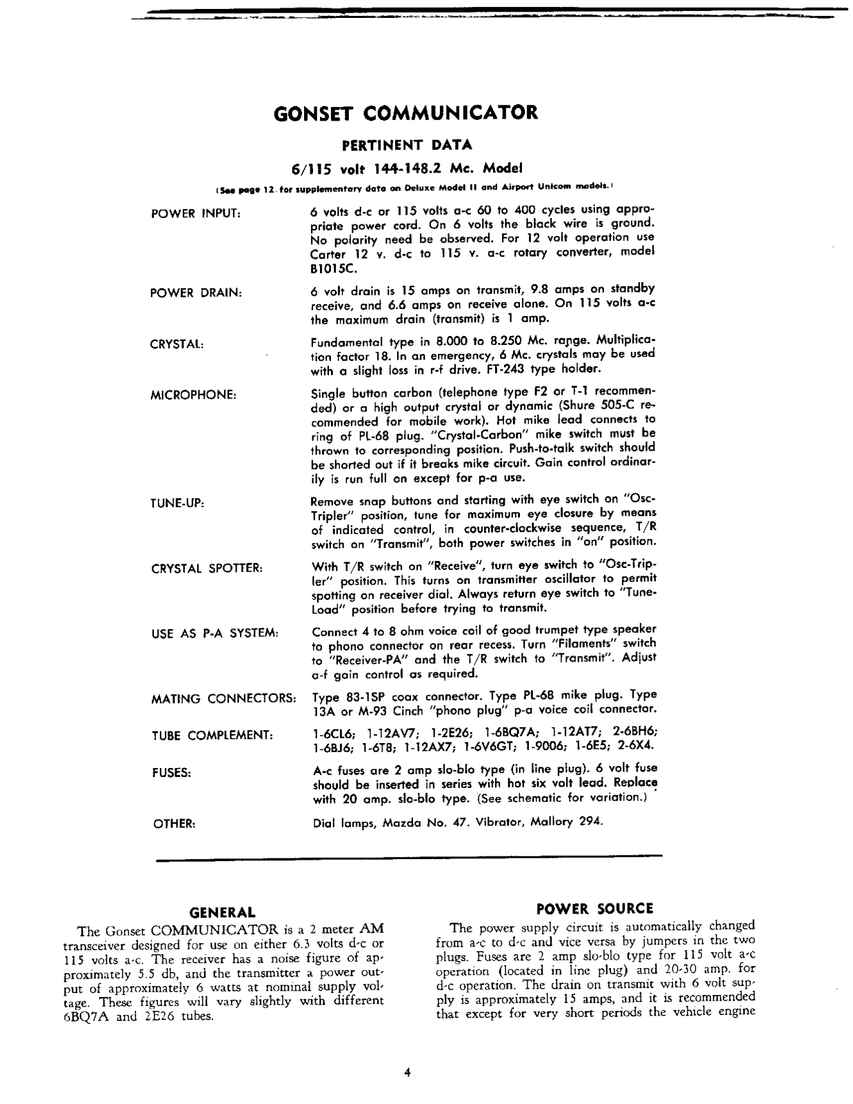 GONSET COMMUNICATOR-1 User Manual (PAGE 04)