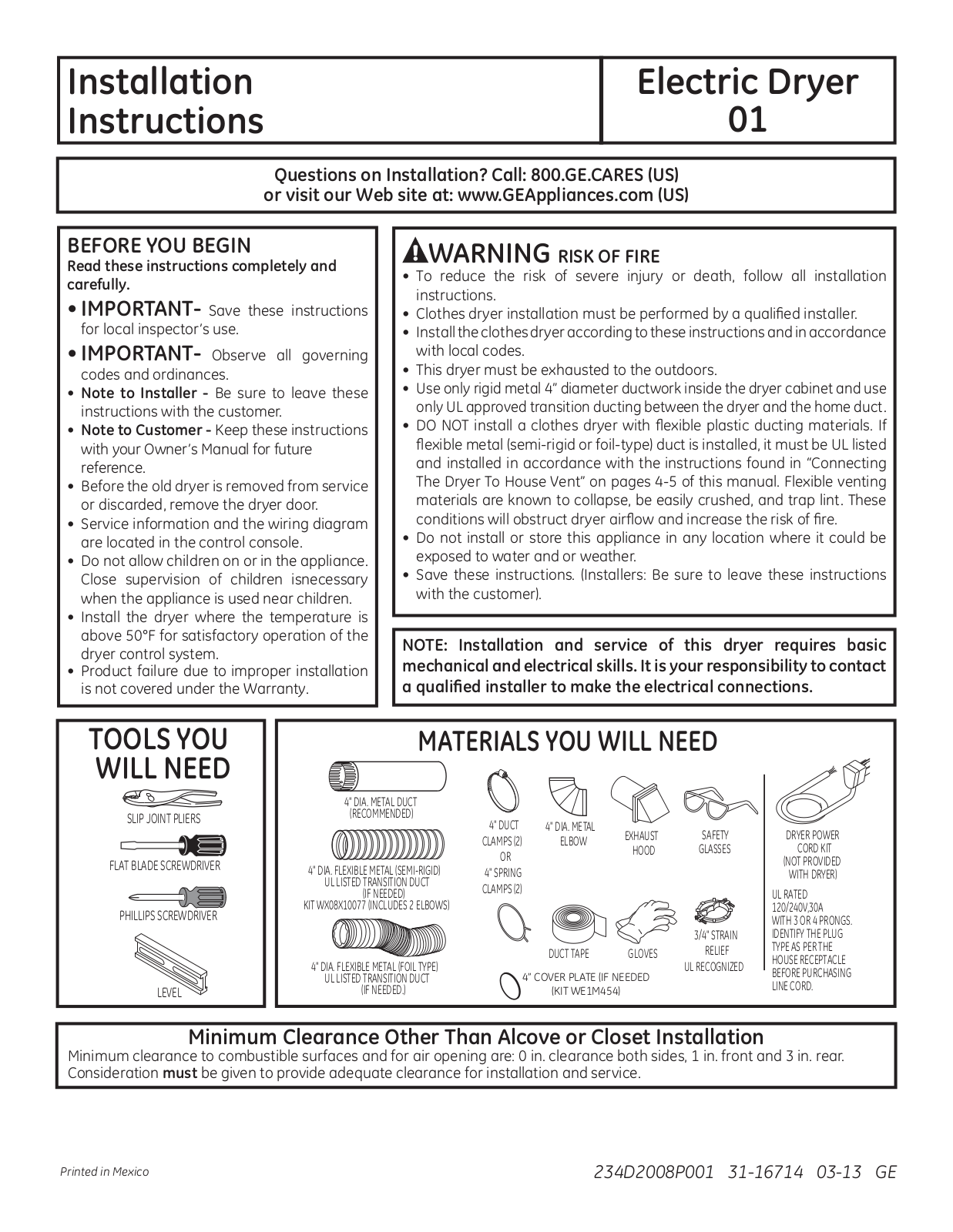 GE GFDS150EDWW, GFDS140EDWW, GFDN110EDWW Quick Start Manual