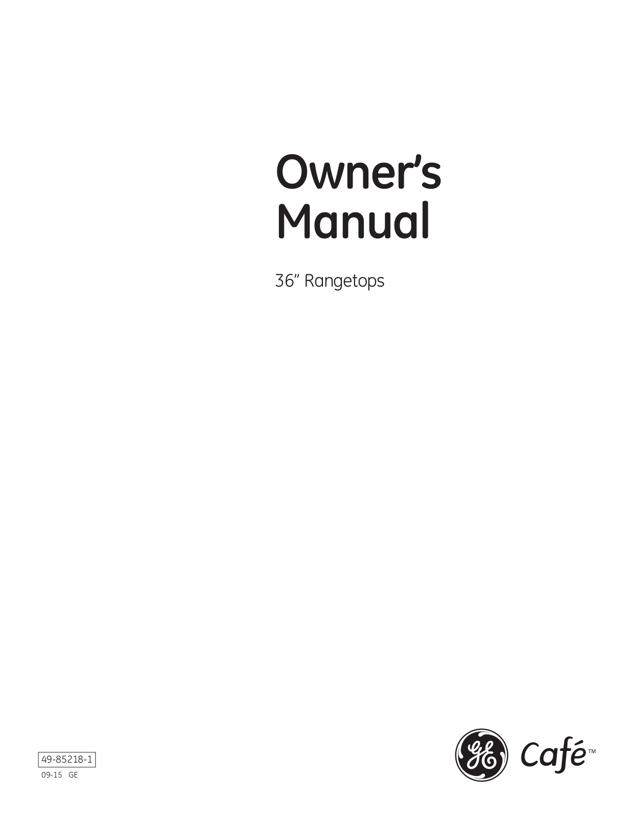 GE CGU366SEH2SS, CGU366SEH1SS Owner’s Manual