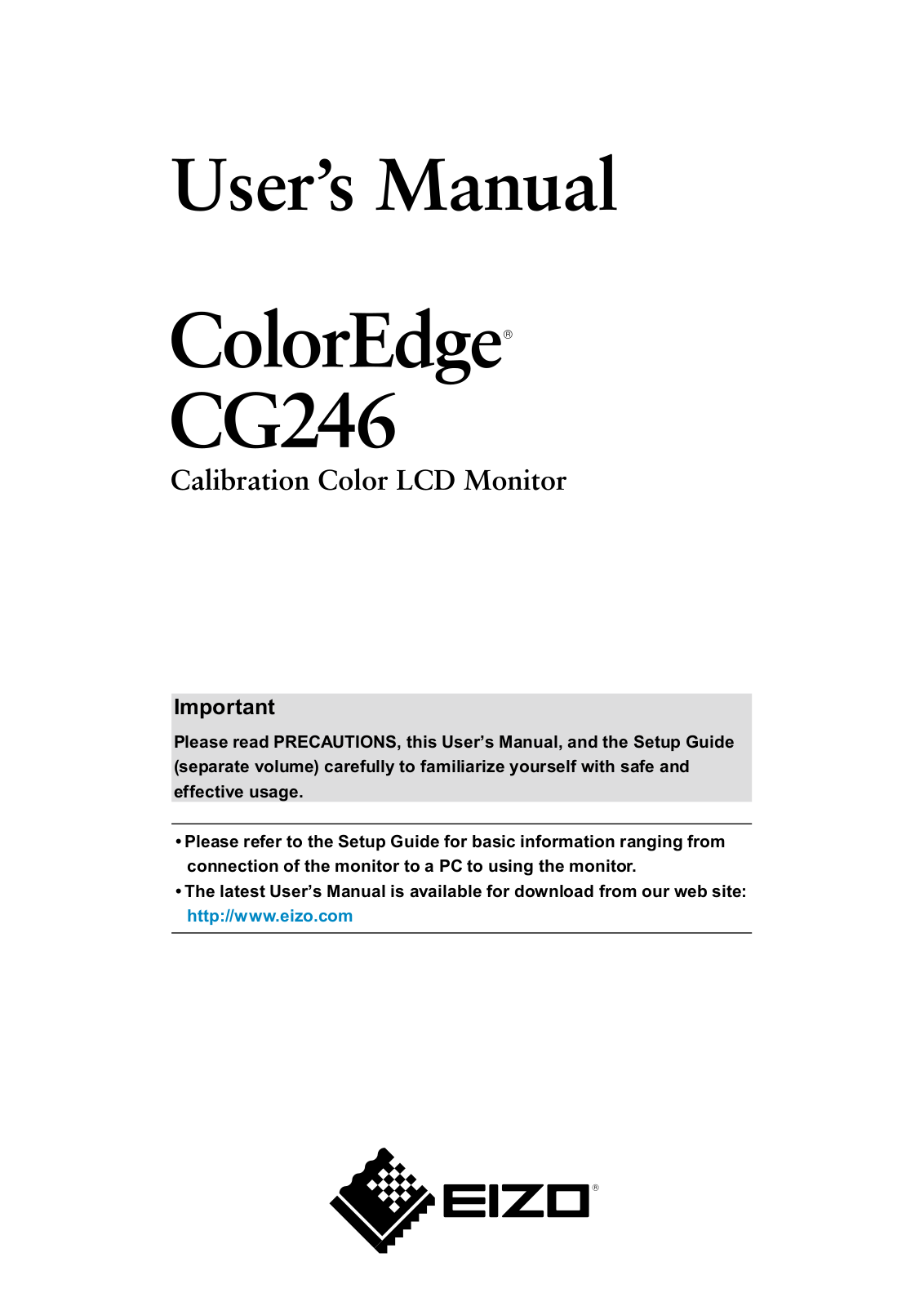 Eizo CG246 User Guide