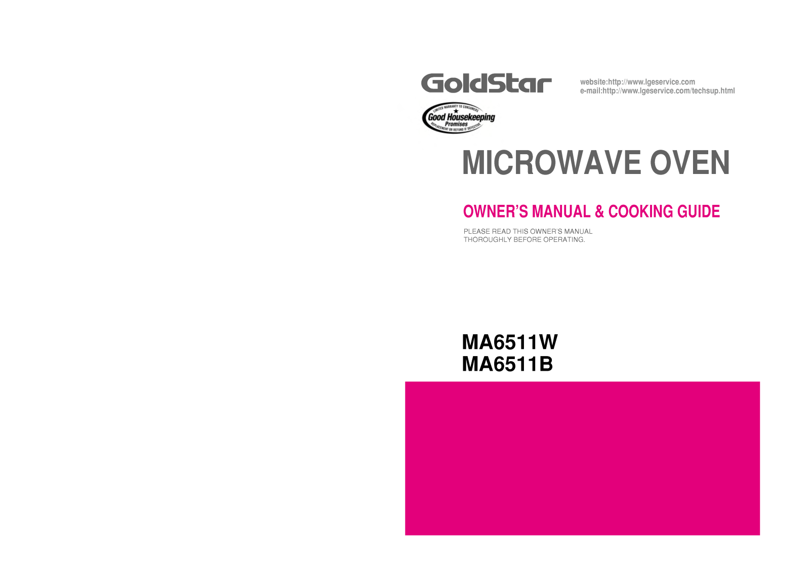 LG MA6511B, MA6511W User Manual