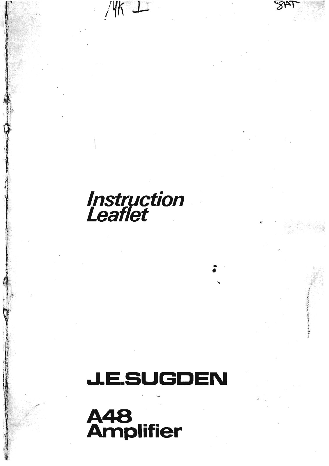 Sugden A-48 Owners manual