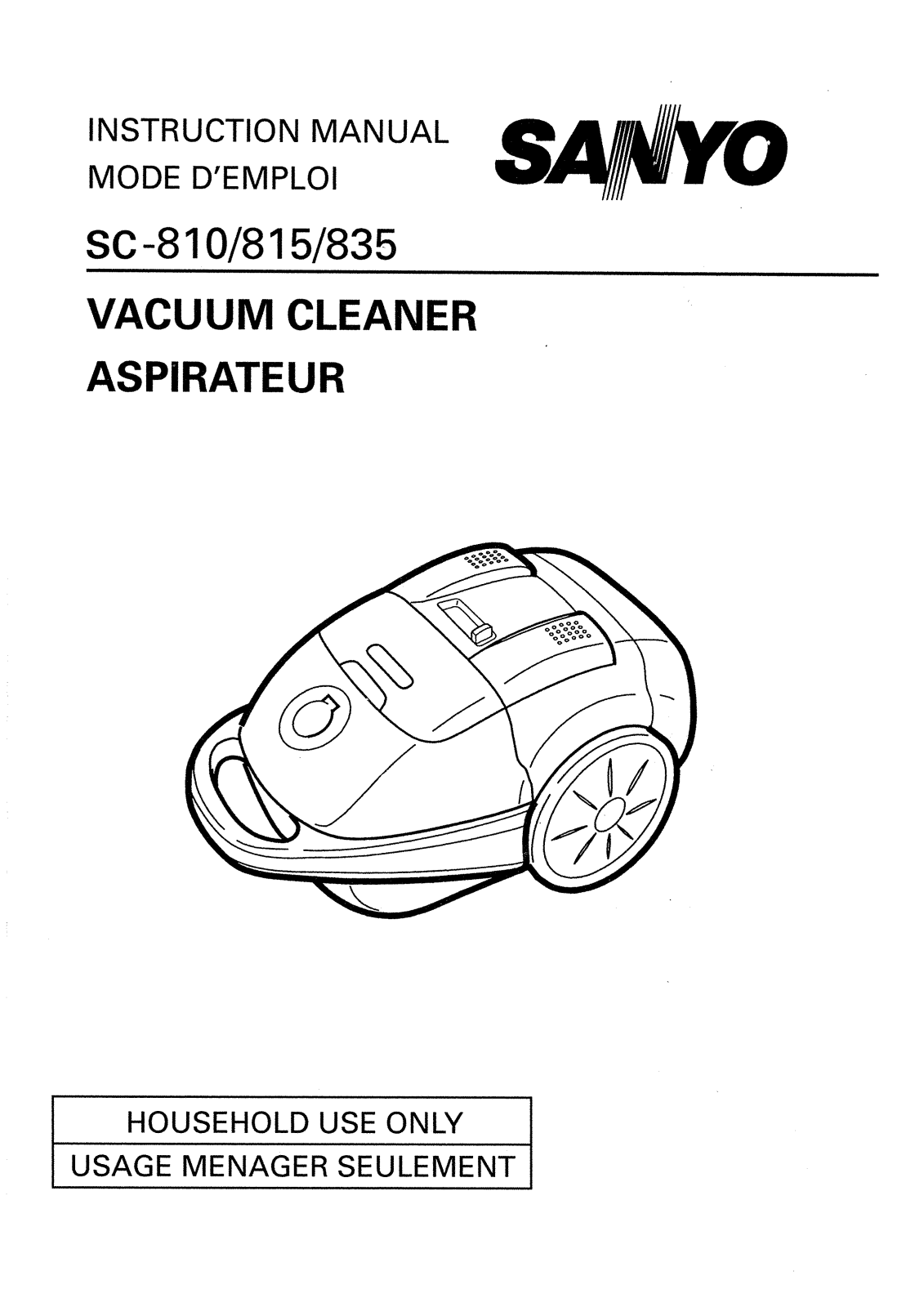 Sanyo SC-815, SC-835 Instruction Manual