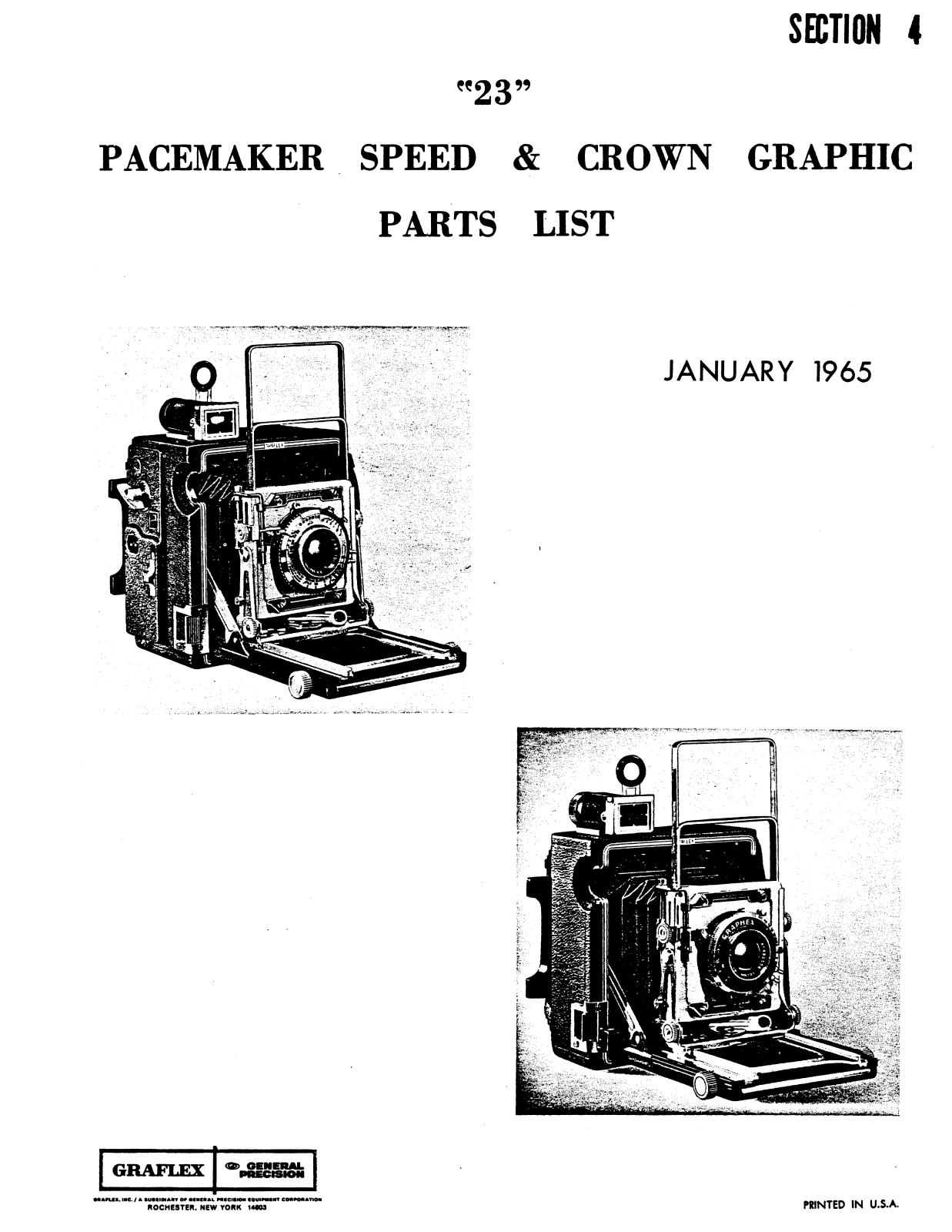 Graflex Pacemaker Parts List