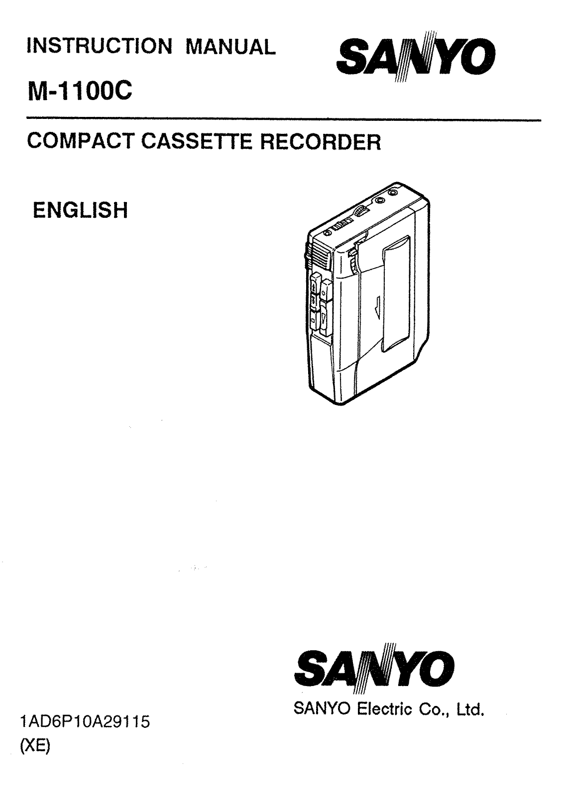 Sanyo M-1100C Instruction Manual