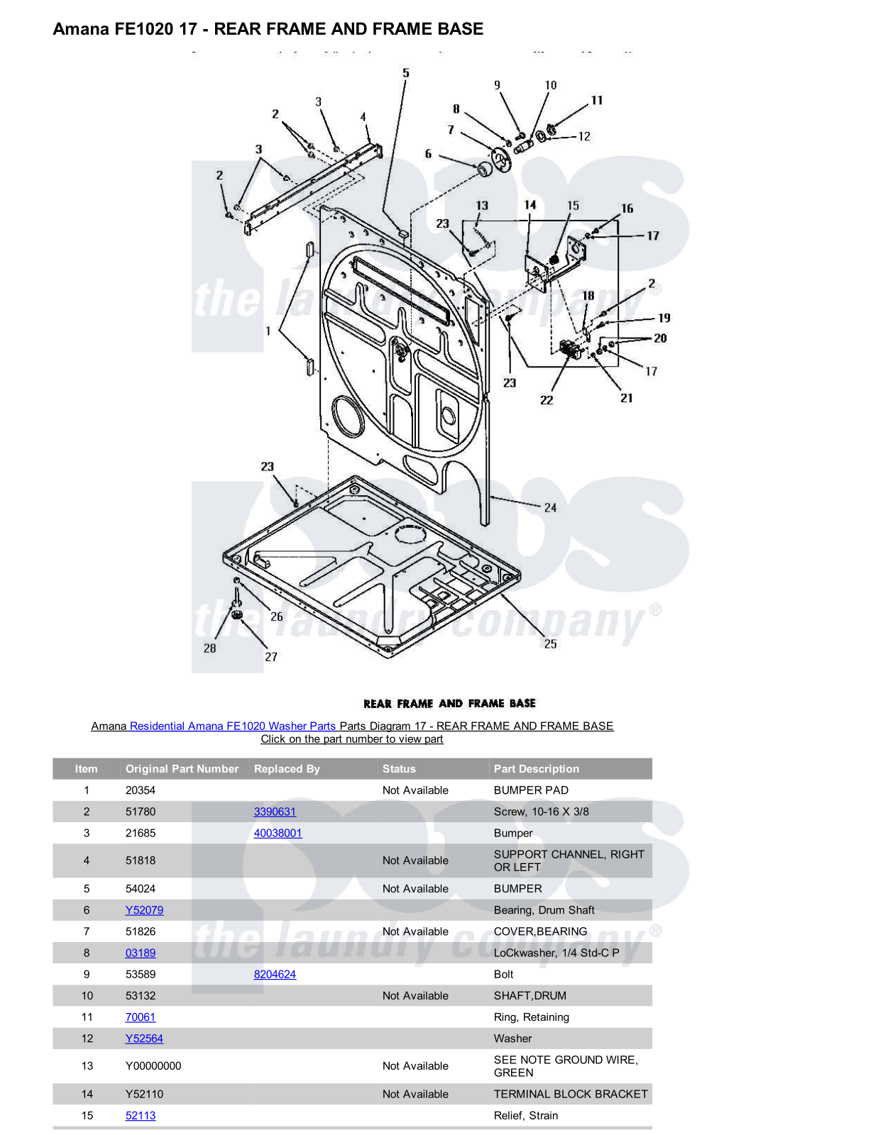 Amana FE1020 Parts Diagram