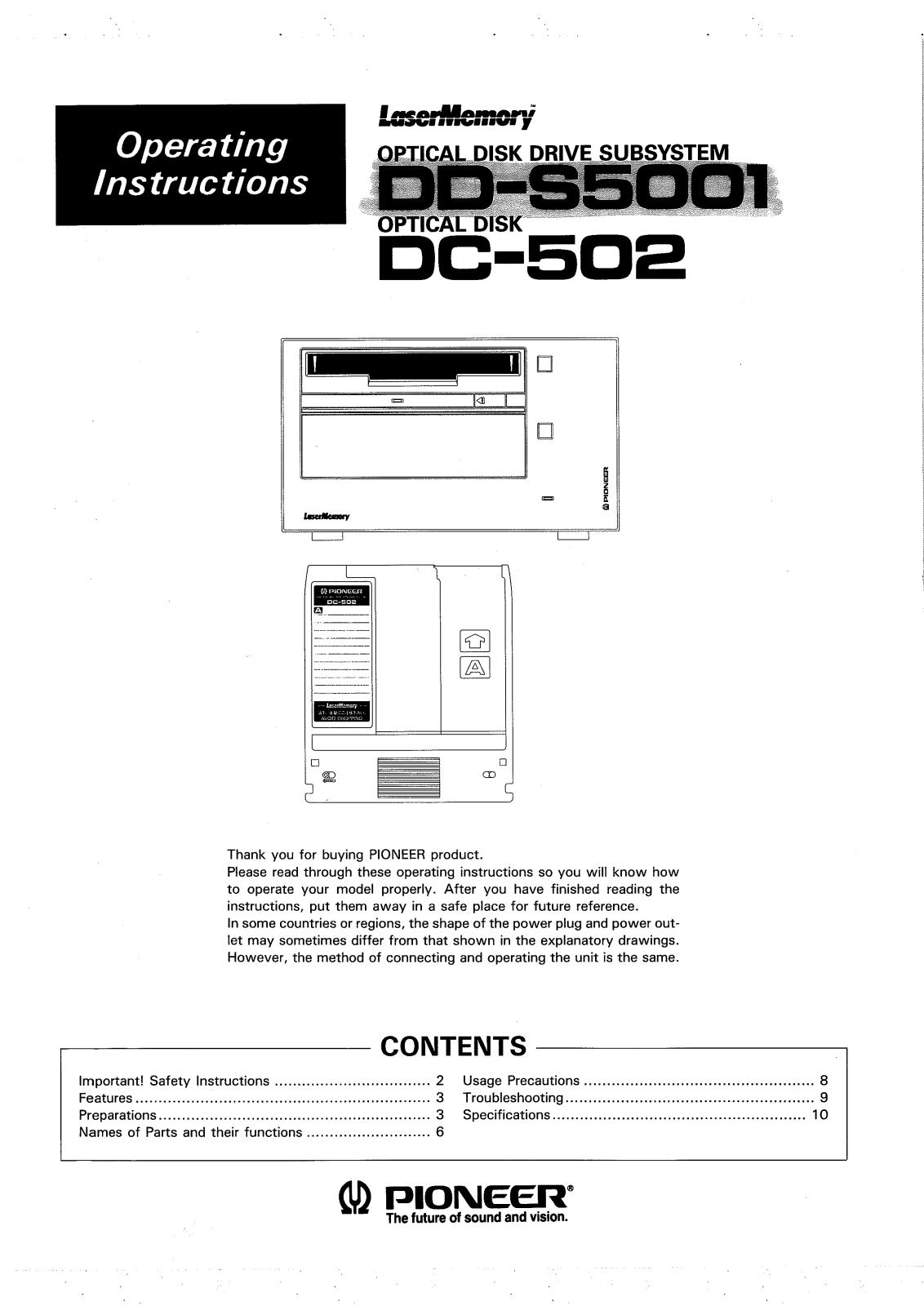 Pioneer DD-S5001 User Manual