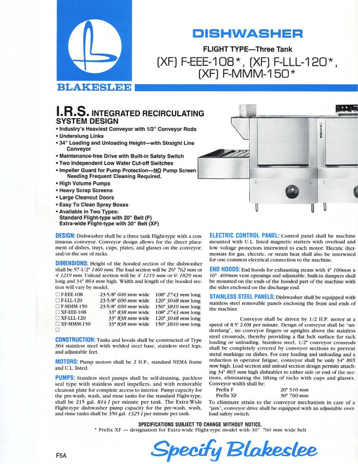 Blakeslee F-EEE-108 User Manual