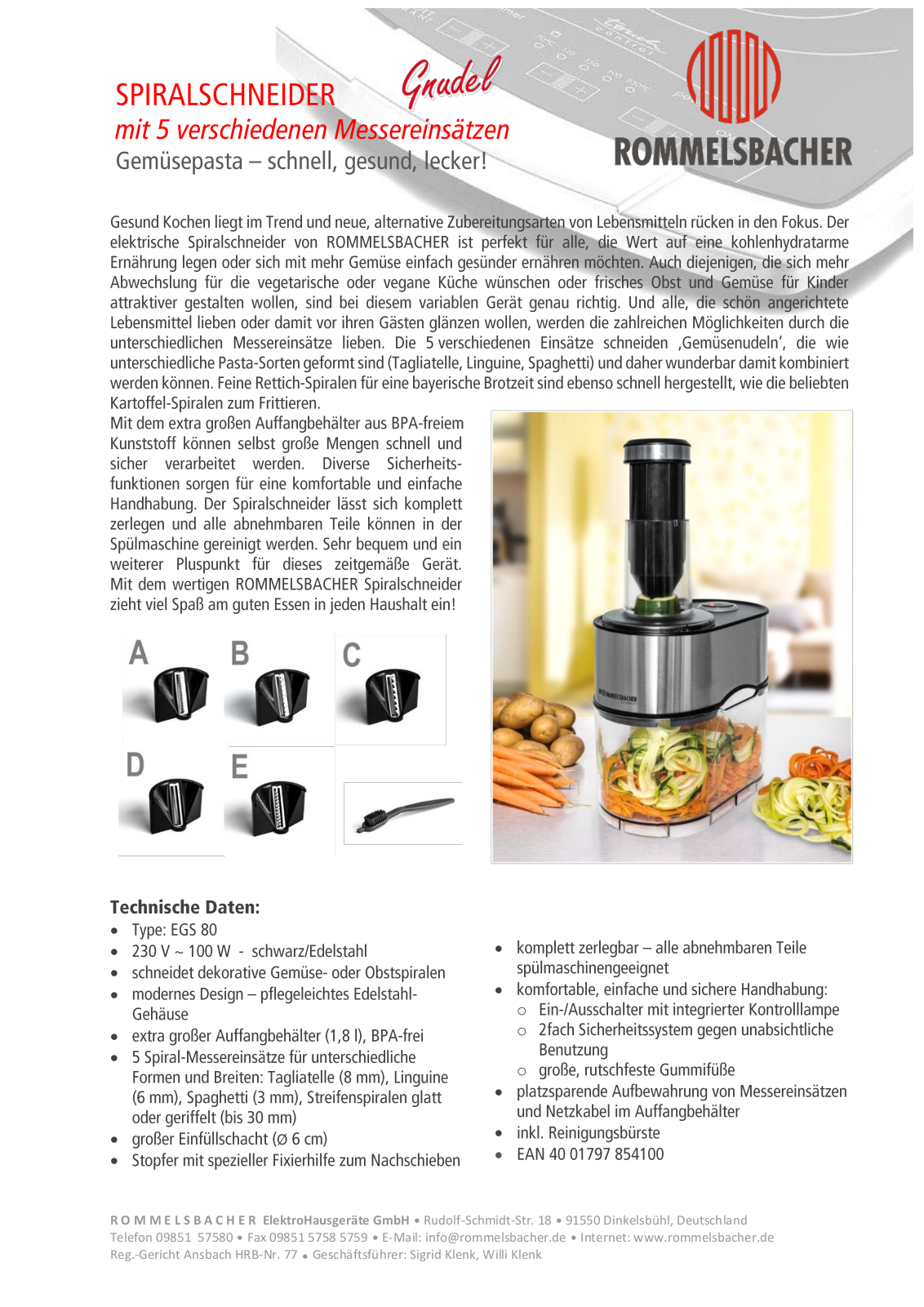 Rommelsbacher EGS 80 User Manual