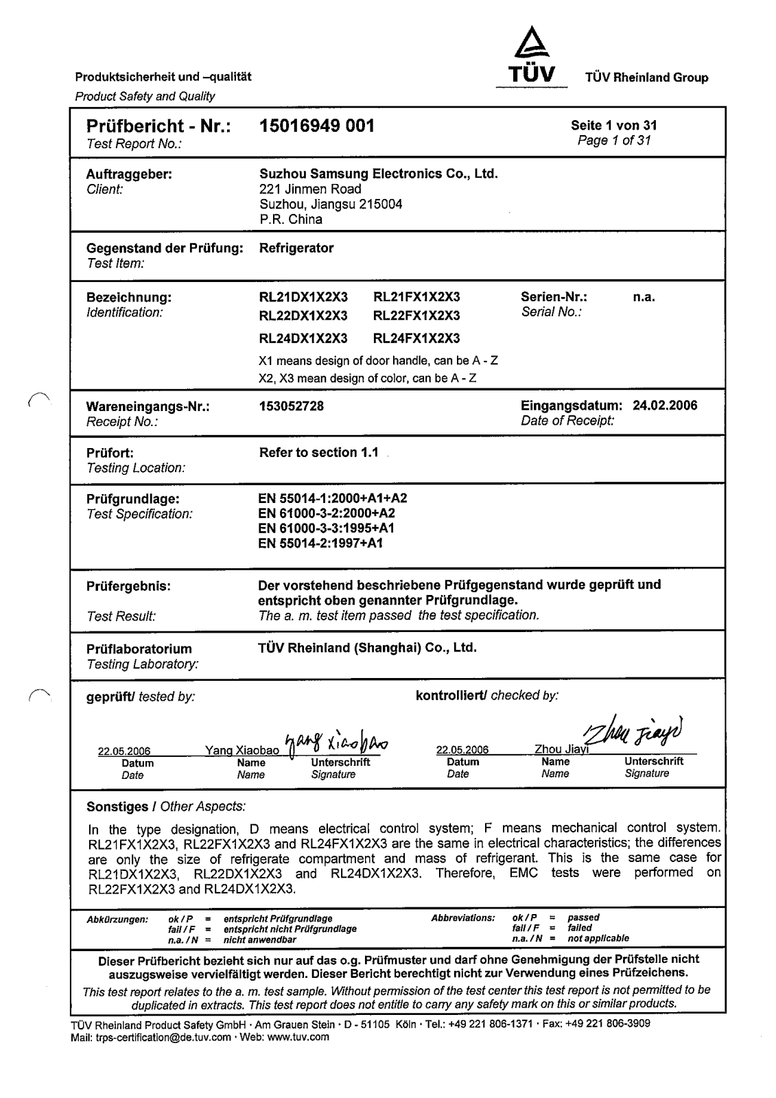 Samsung RL24FCSW, RL26DCSW, RL24FCAS, RL24DESW, RL24DCSW User Manual