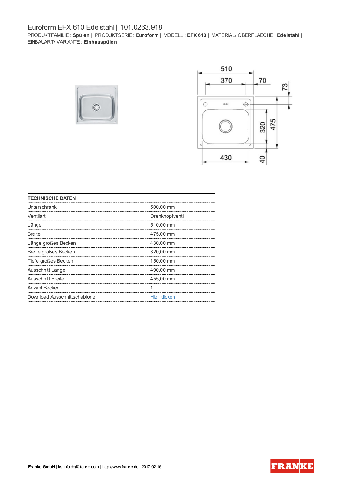 Franke 101.0263.918 Service Manual