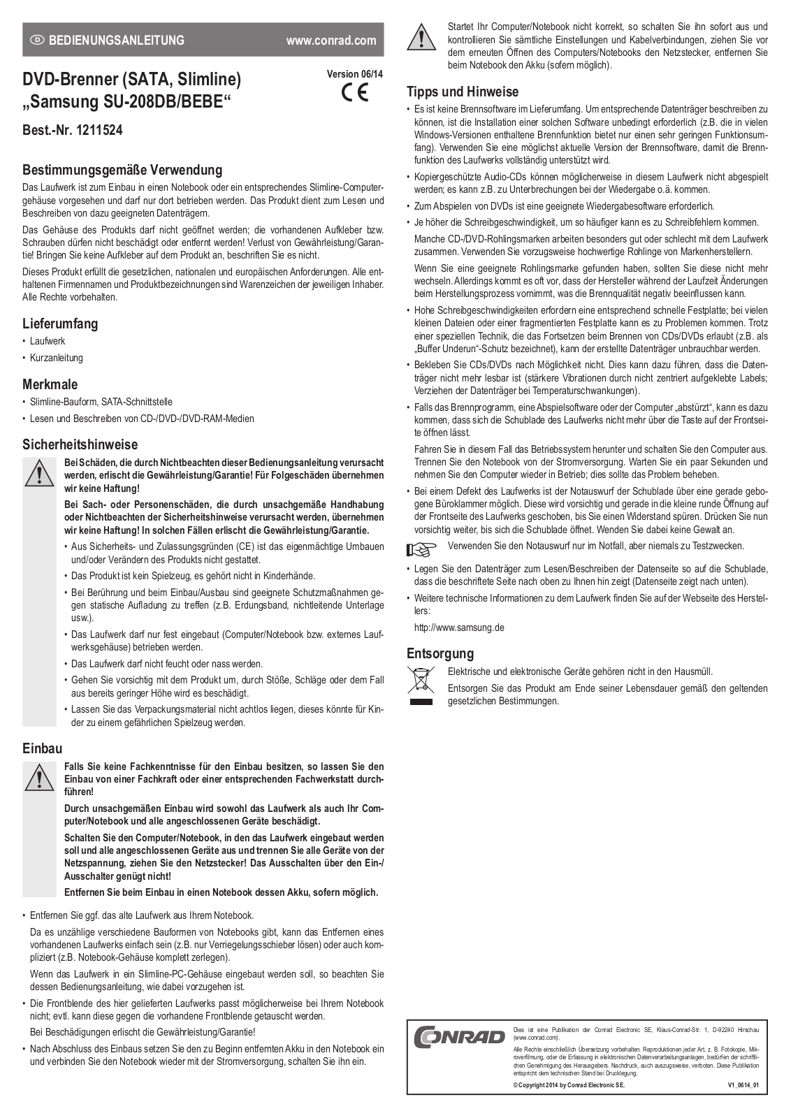 Samsung SU-208DB User guide