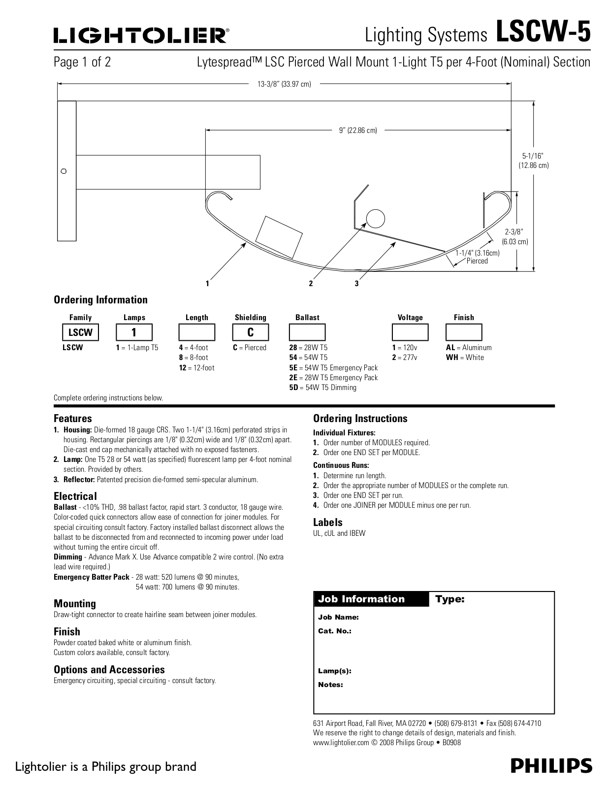 Lightolier LSCW-5 User Manual