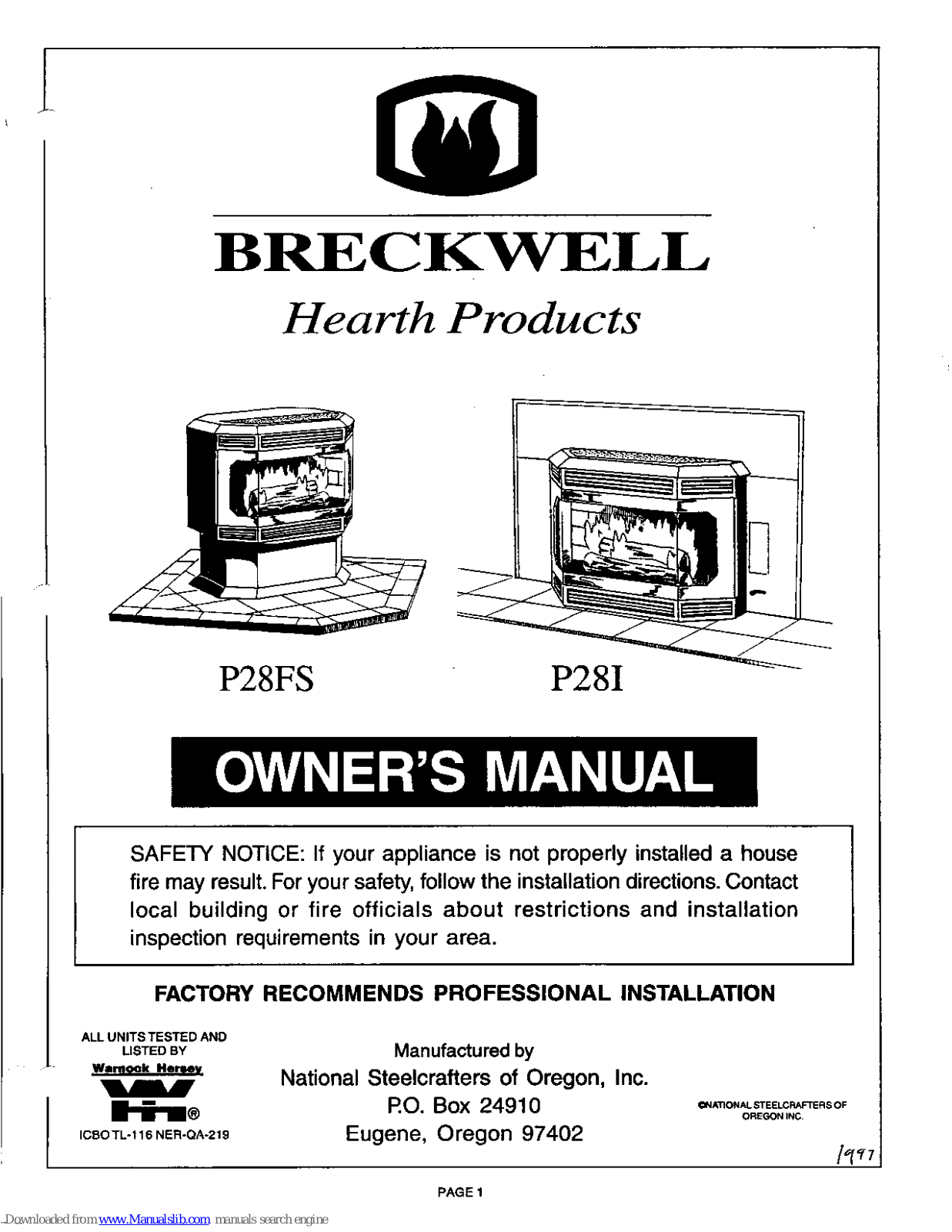 Breckwell P28FS, P28I Owner's Manual