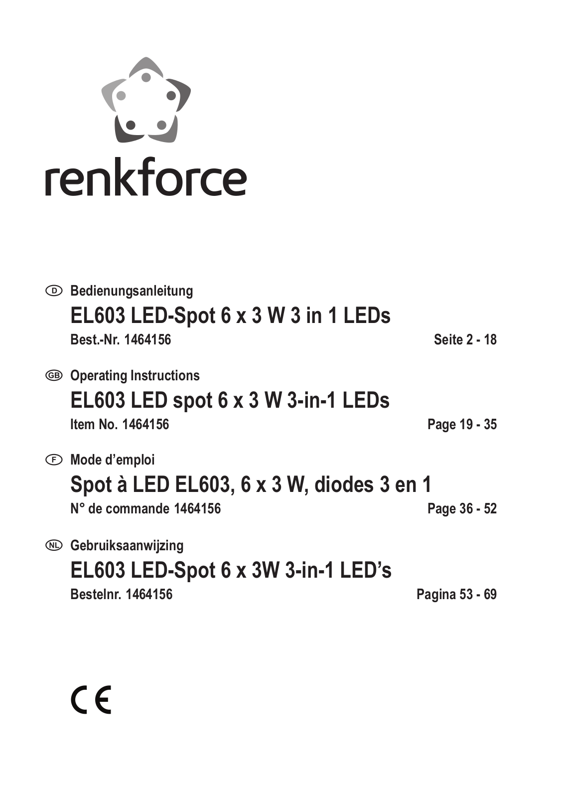 Renkforce 1464156 Operating Instructions