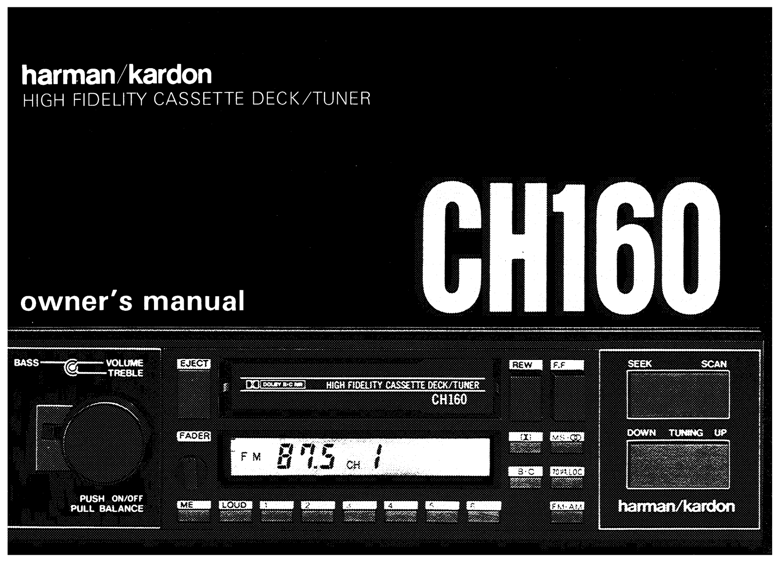 Harman kardon CH160 OWNER’S MANUAL