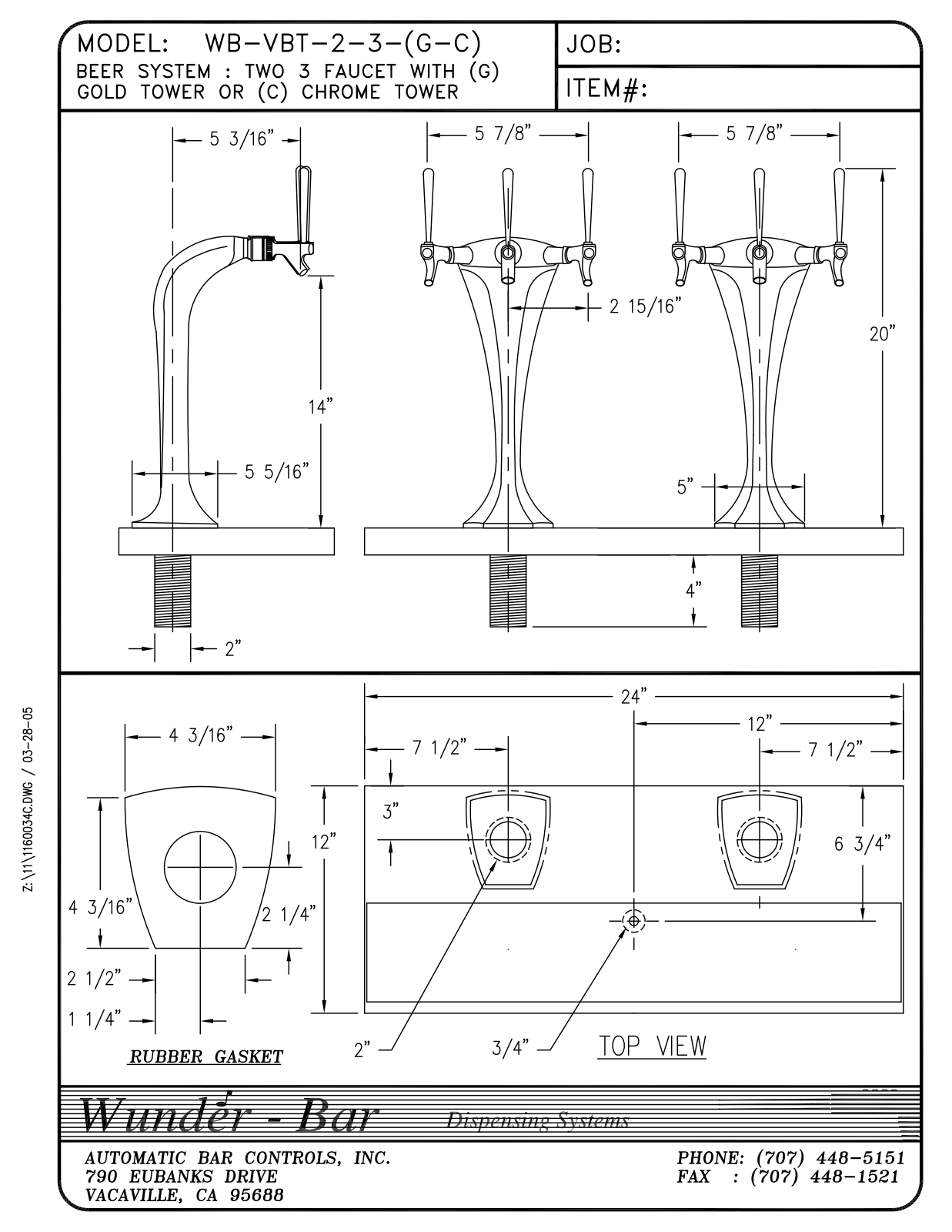 Wunder Bar WB-VBT-2-3-C User Manual