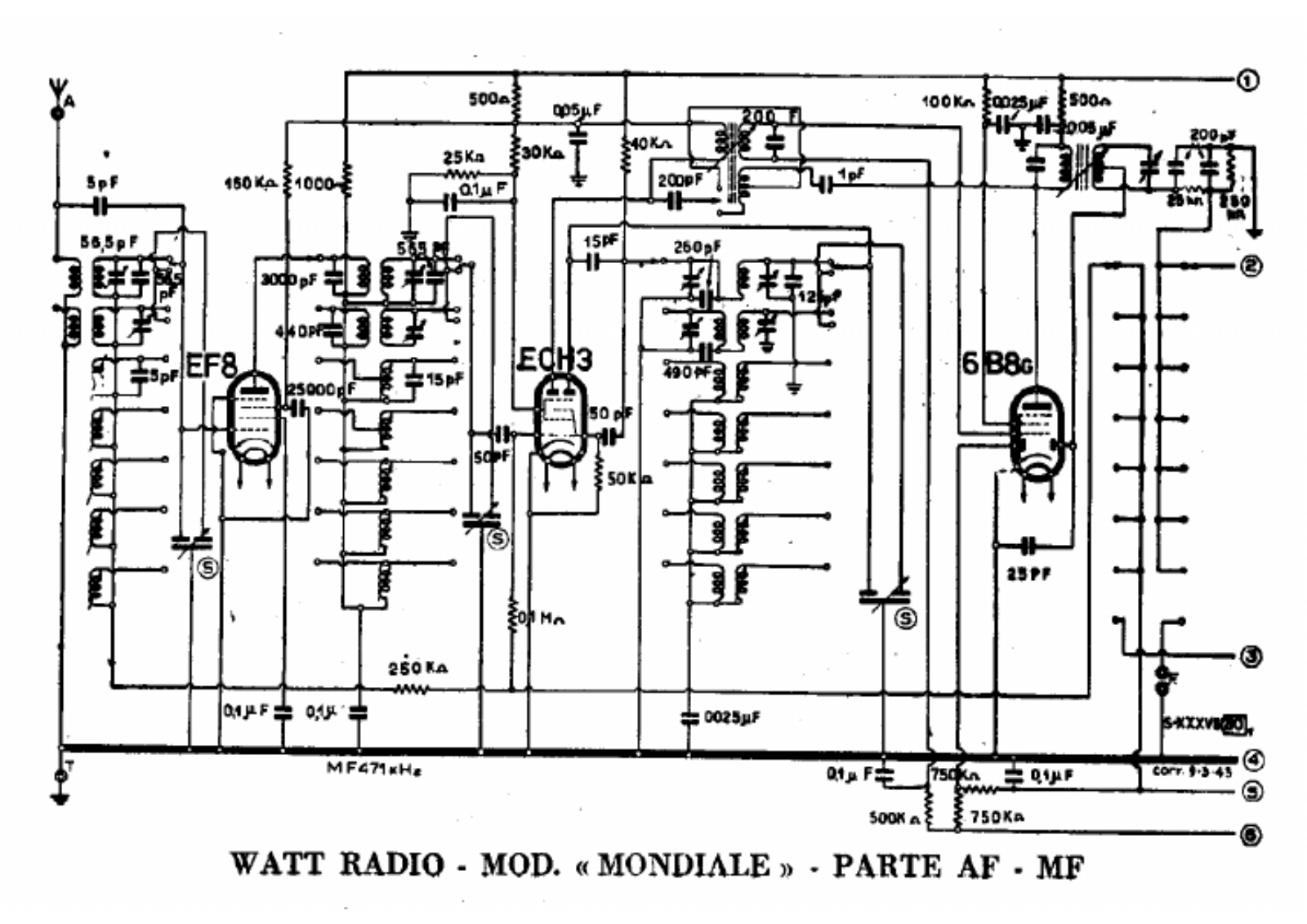 Watt Radio mondiale schematic