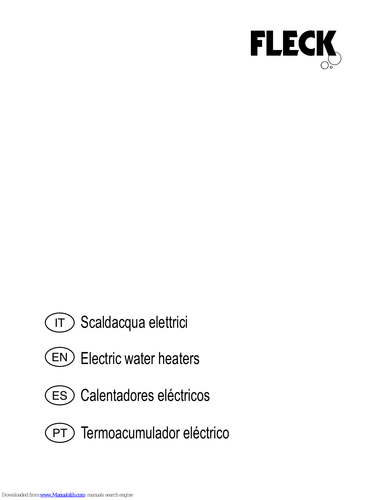 Fleck TH 80, TH 100 Instructions For Installation, Use, Maintenance