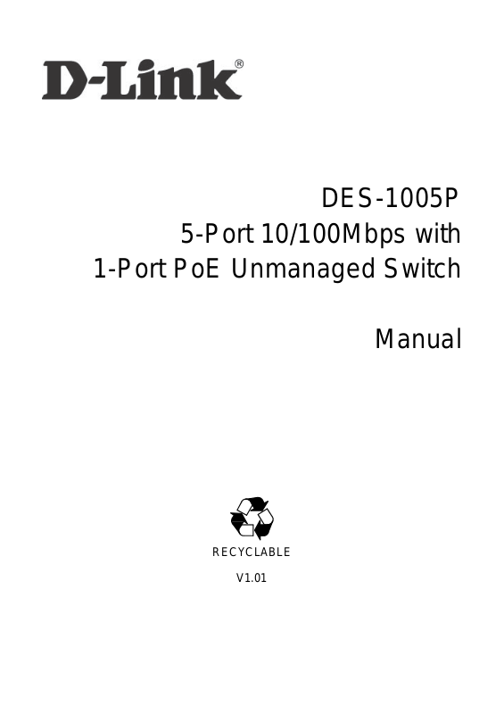 D-link DES-1005P User Manual