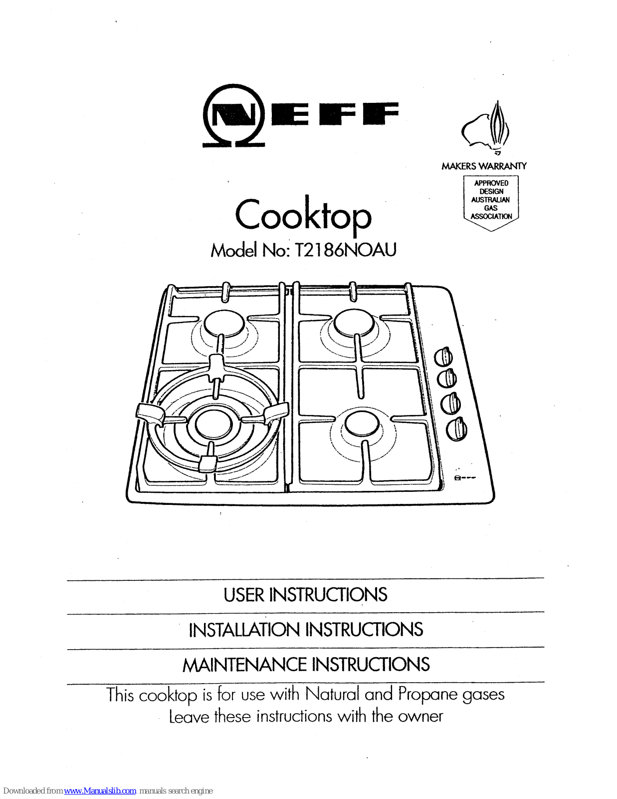 NEFF T2186NO, T2186NOAU User Instructions