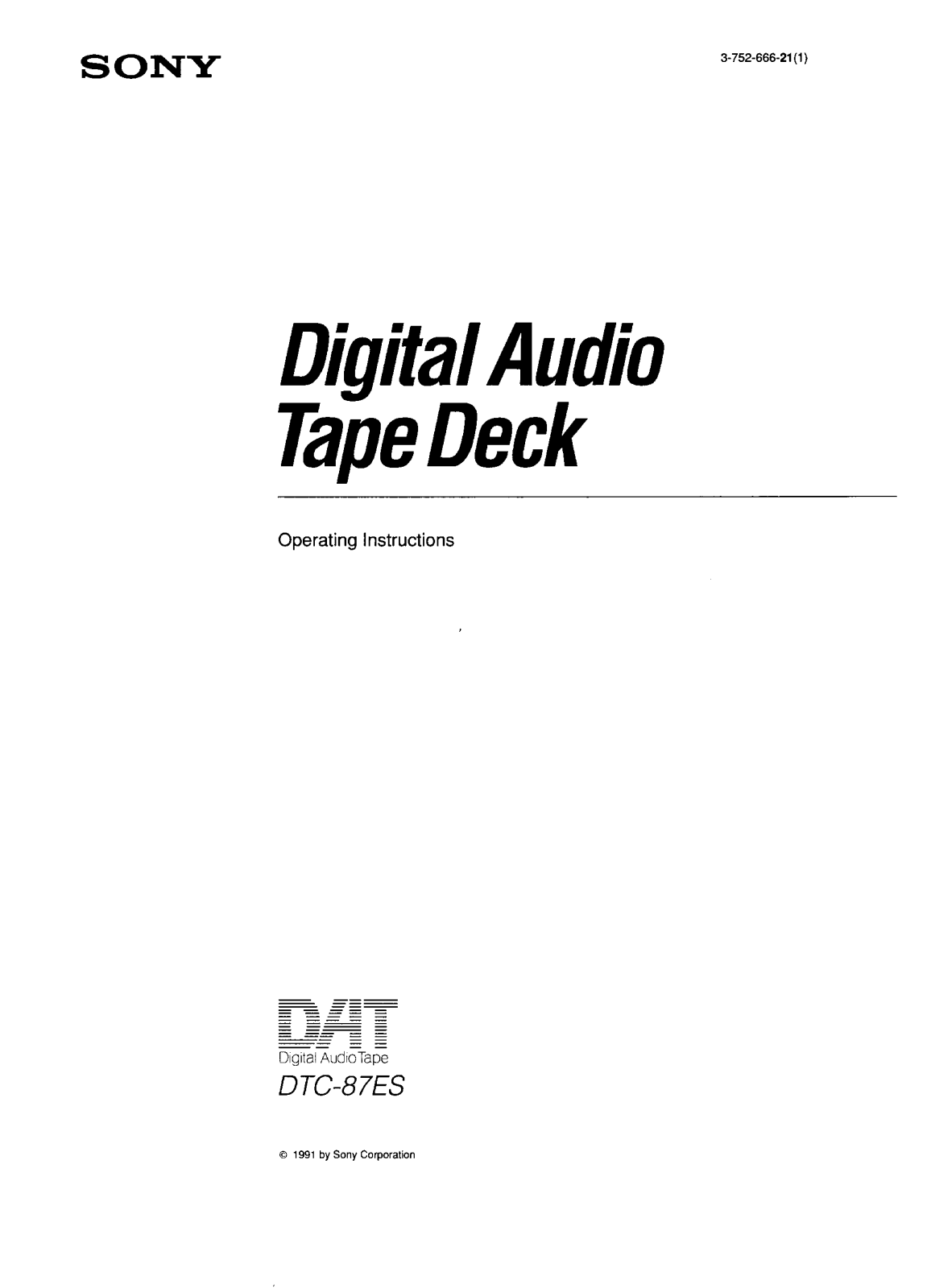 Sony DTC-87ES User Manual