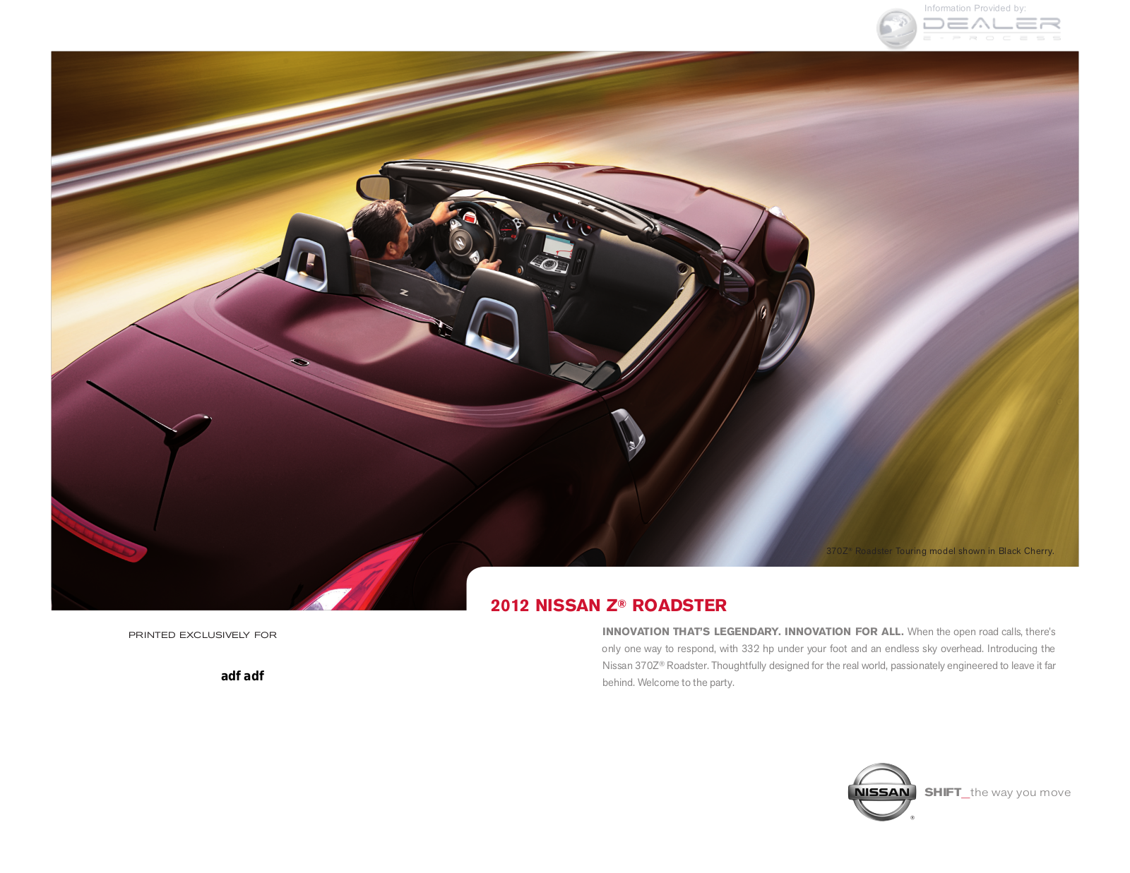 Nissan Zroadster 2012 Owner's Manual