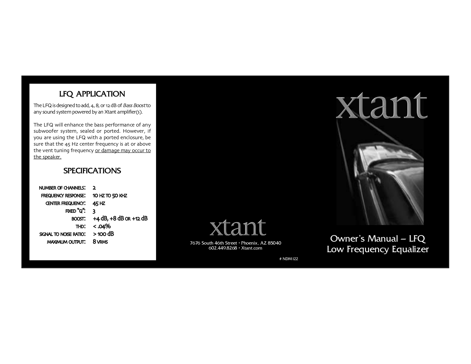 Xtant Technologies LFQ Owners manual