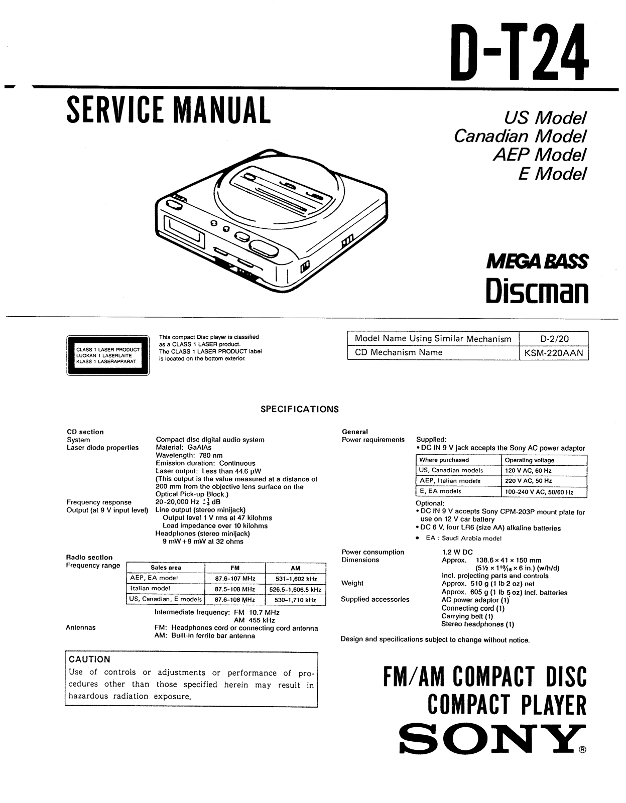 Sony DT-24 Service manual