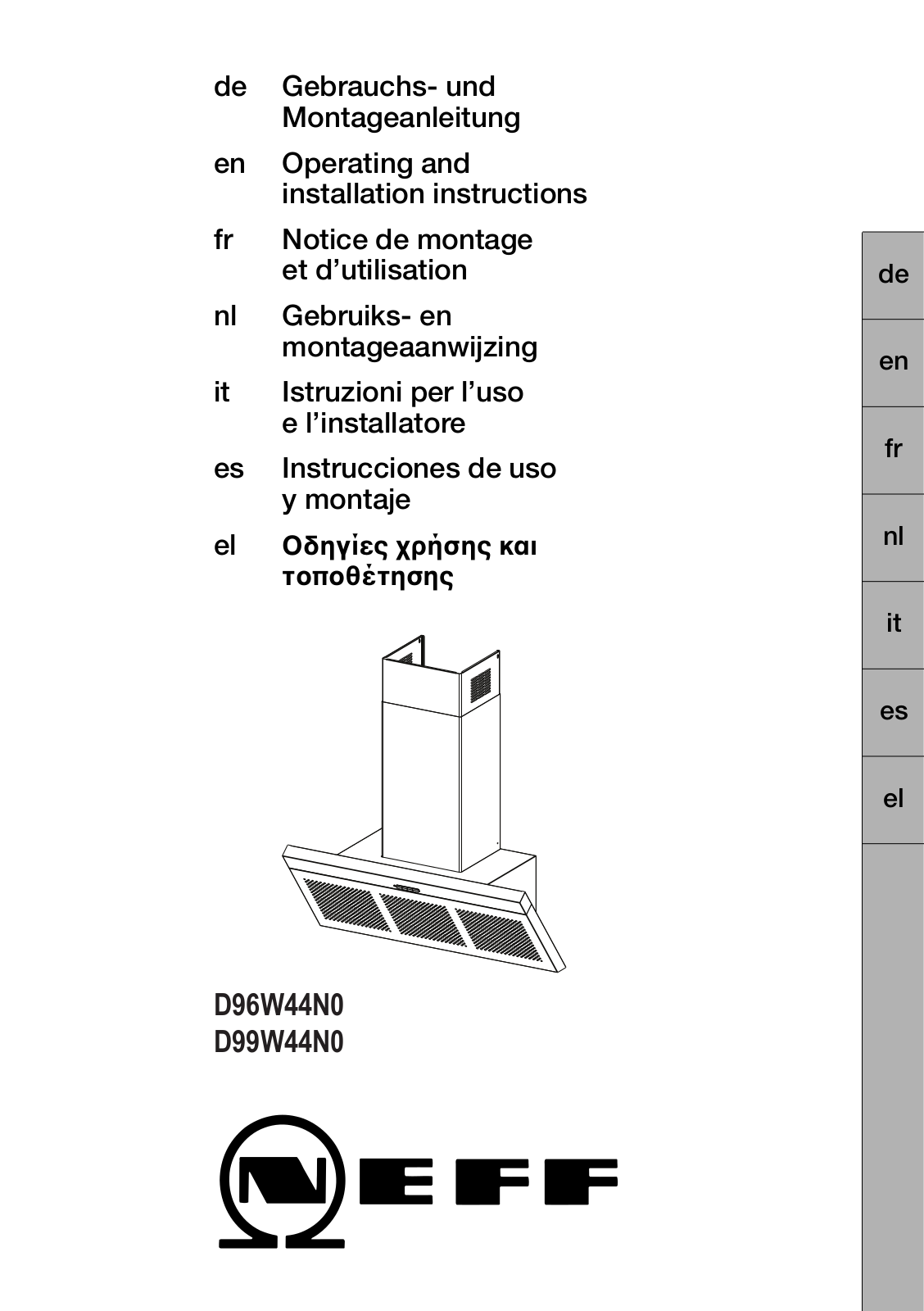 NEFF D99W44N0GB, D99W44N0, D96W44N0GB User Manual