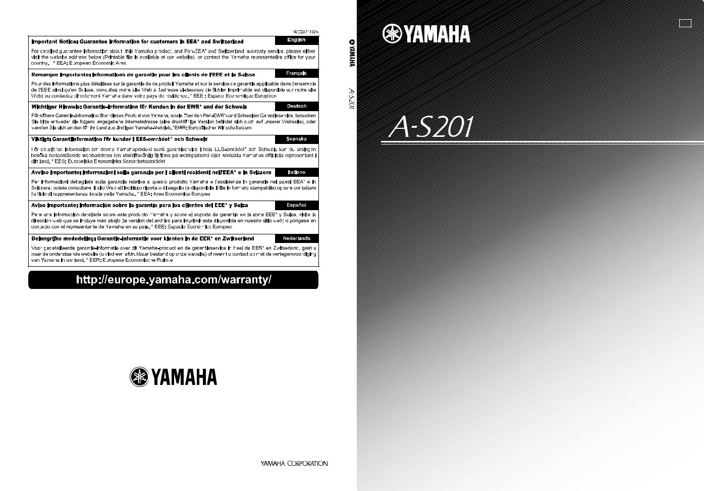 Yamaha A-S201 User Manual