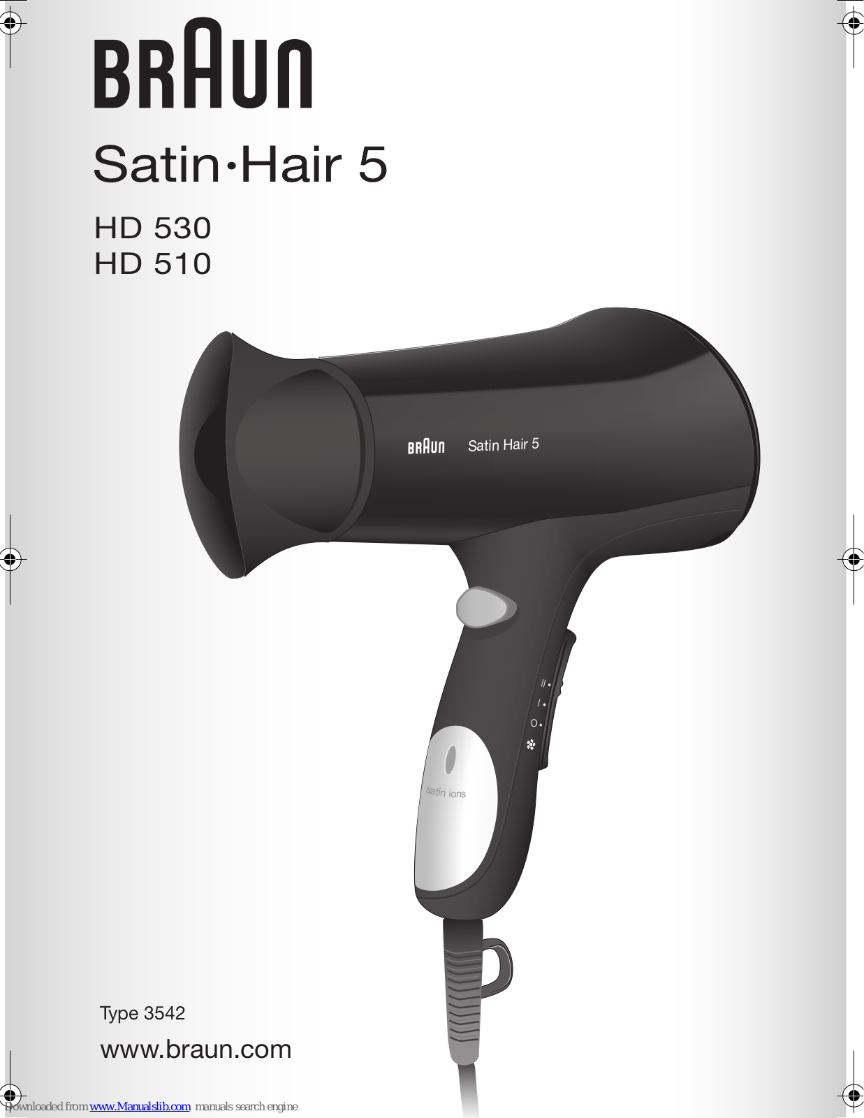 Braun Satin-Hair 5 HD510, Satin-Hair 5 HD 530, 3542 User Manual