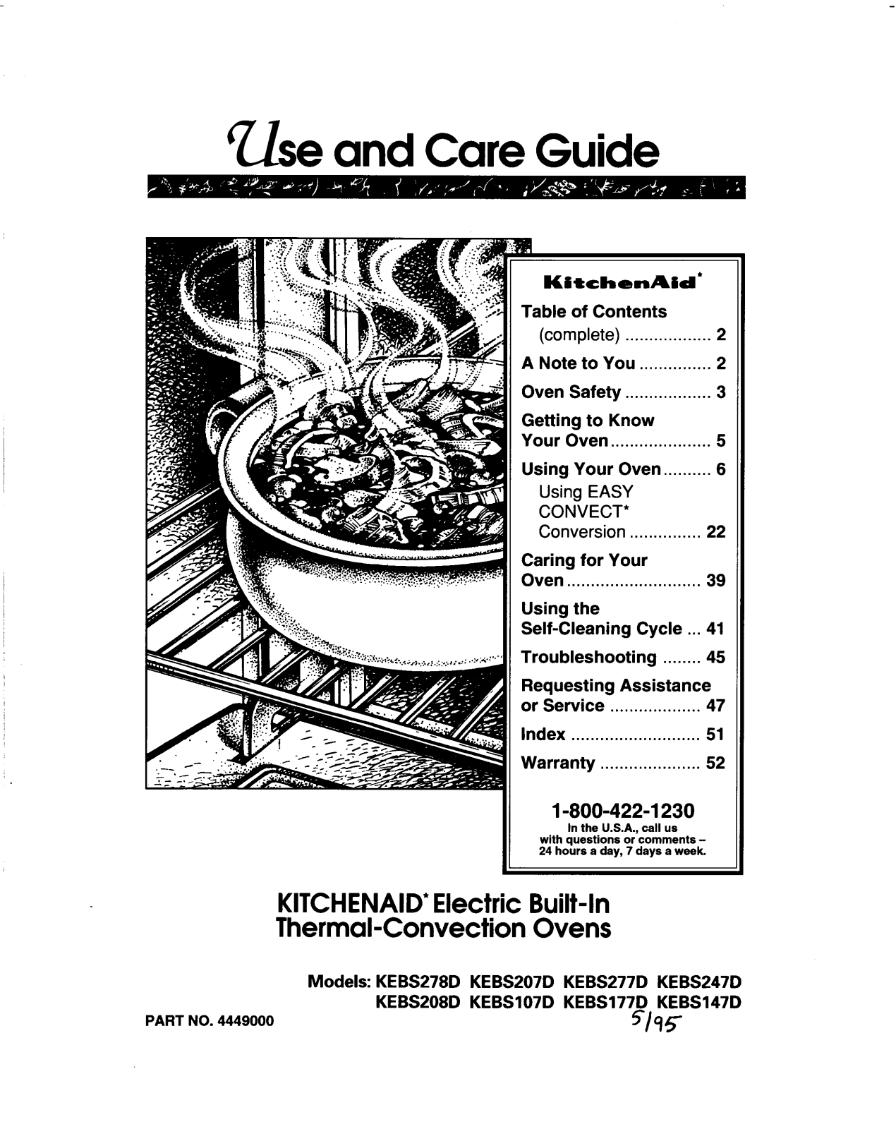 KitchenAid KEBS107D, KEBS207D, KEBS147D, KEBS208D User Manual