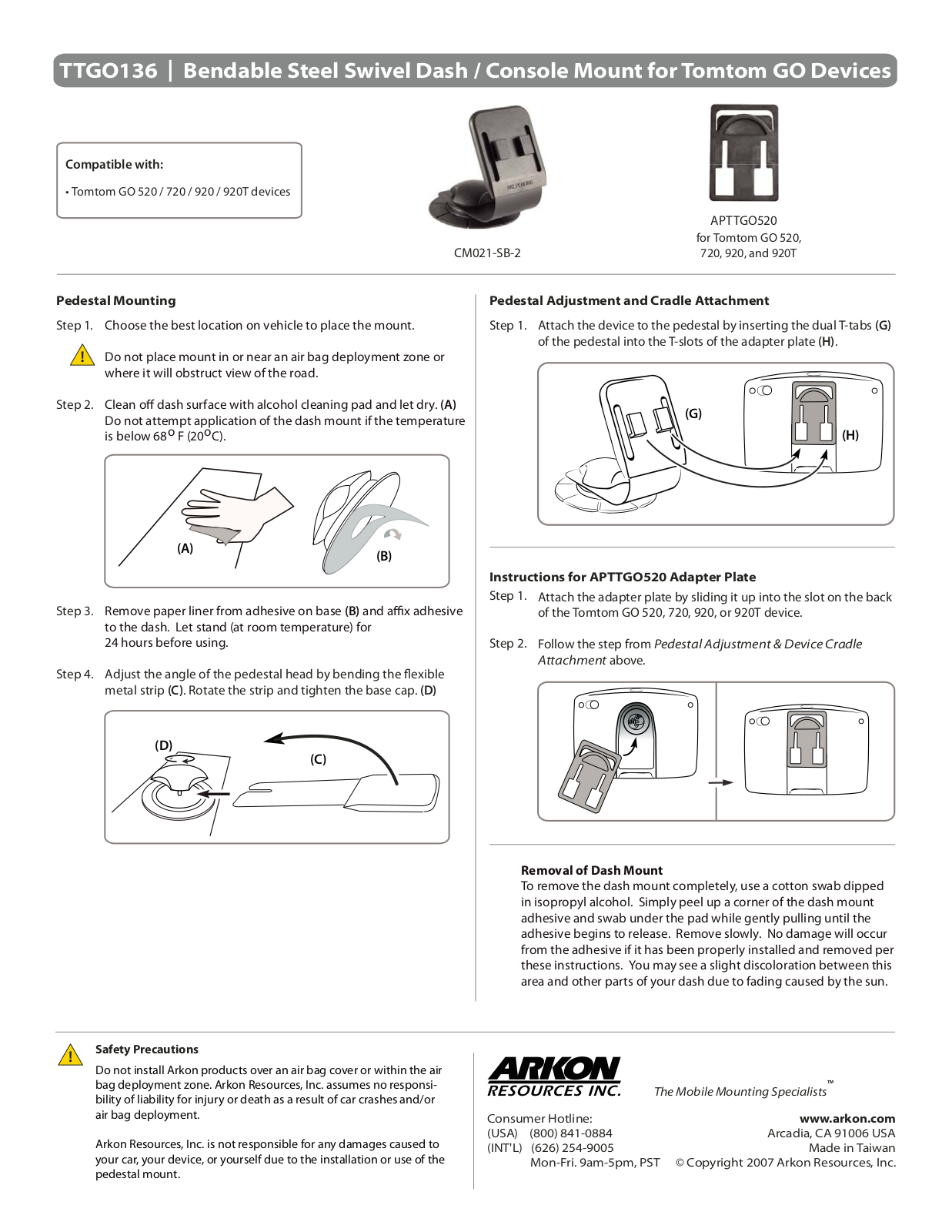 Arkon TTGO136 User Manual